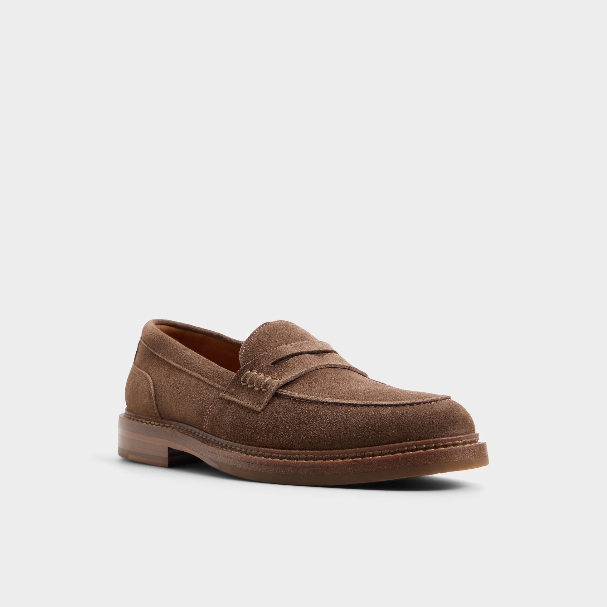 Three-quarter angle of Dark brown Mcrae Loafer's front side