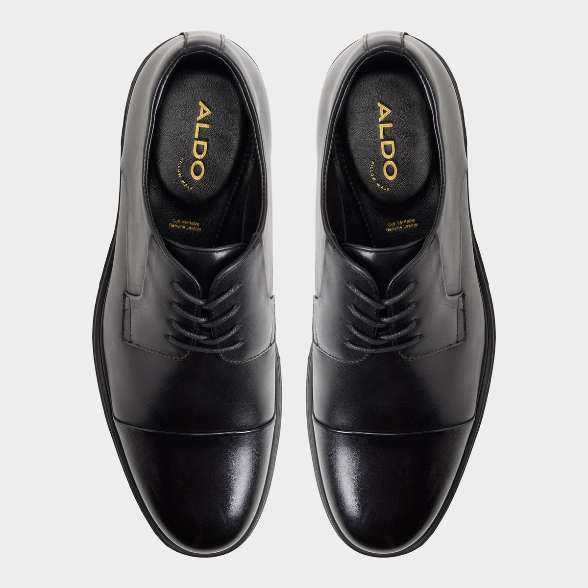 Vue de dessus de la Noir Leclair Chaussure derby