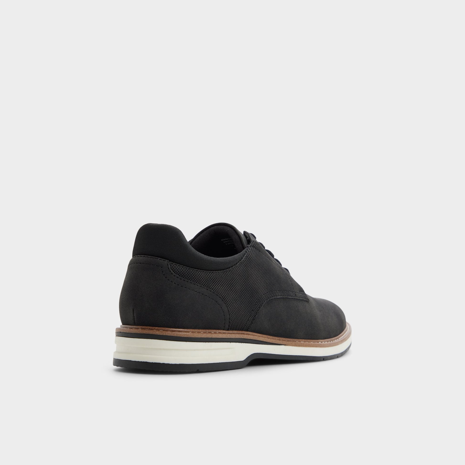 Three-quarter angle of Black Terrano Oxford shoe's back side