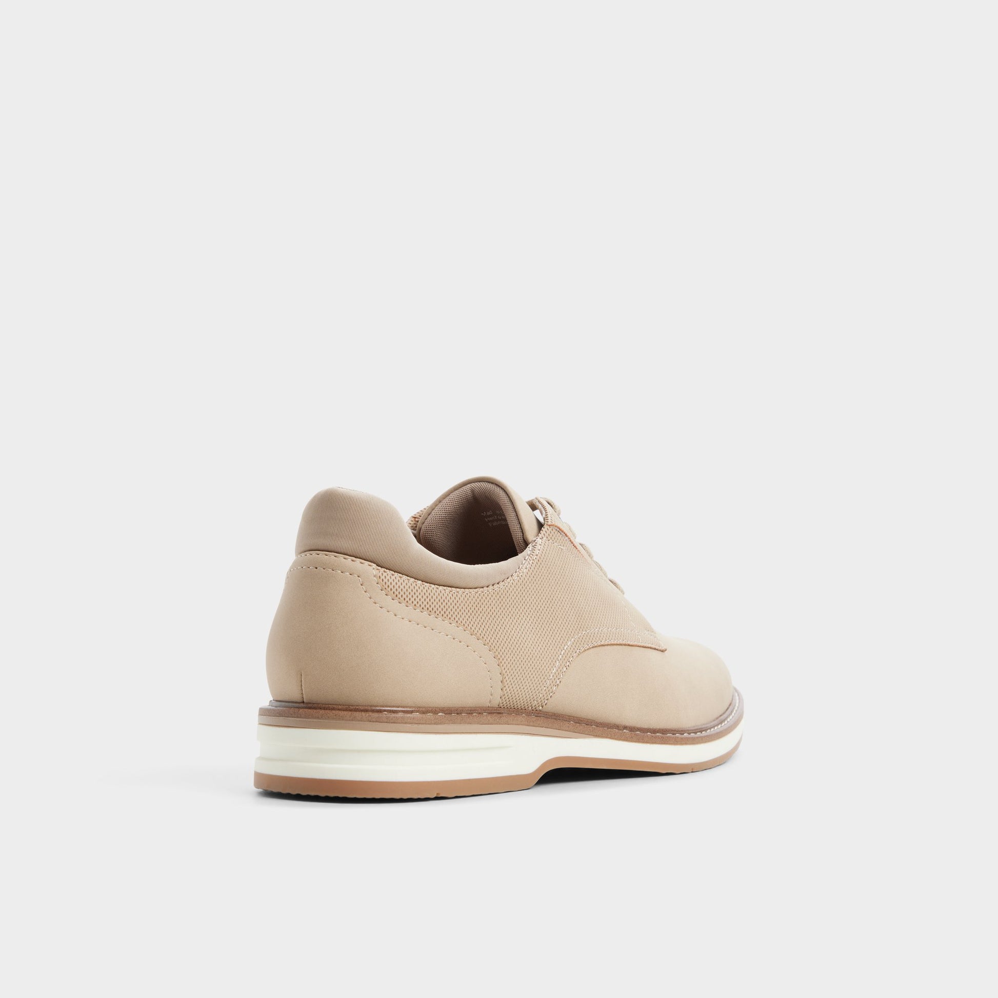 Three-quarter angle of Taupe Terrano Oxford shoe's back side