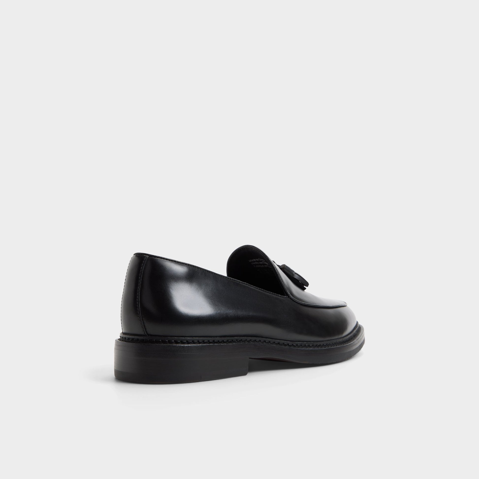 Three-quarter angle of Black Gaston Loafer's back side