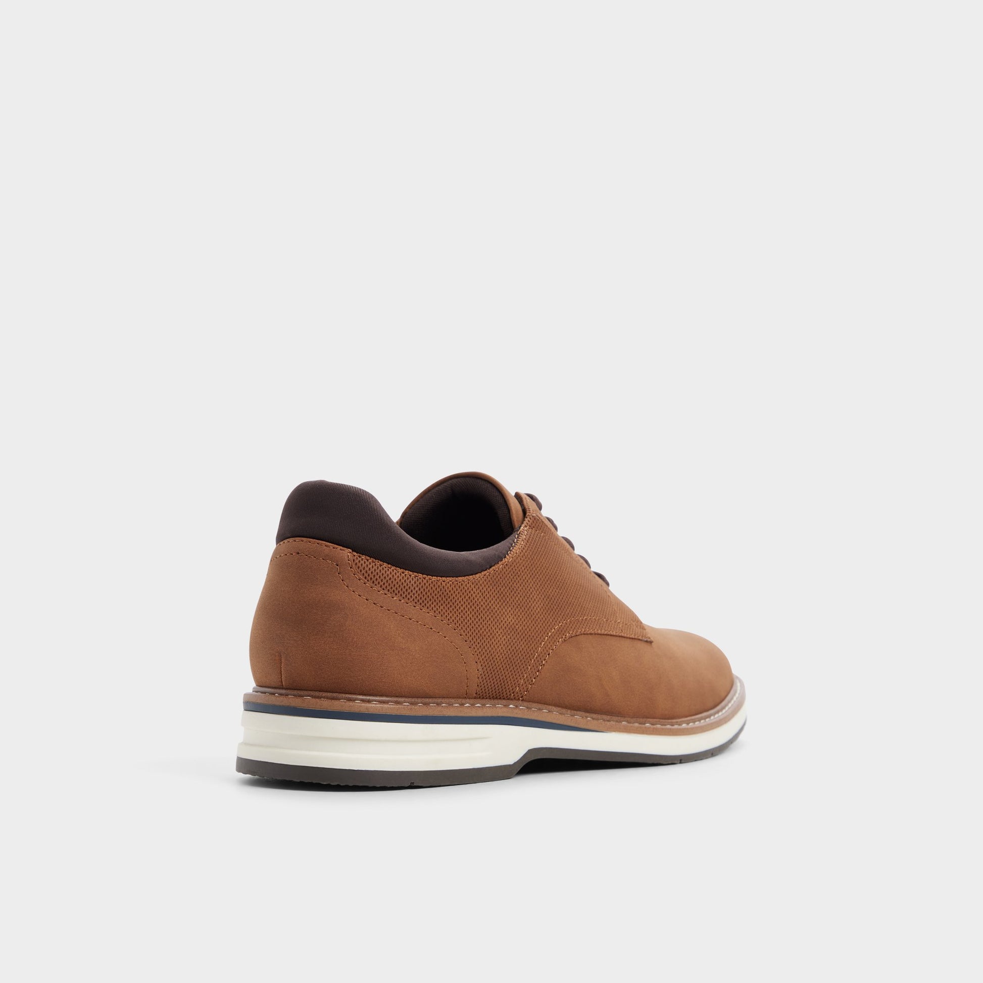 Three-quarter angle of Tan Terrano Oxford shoe's back side