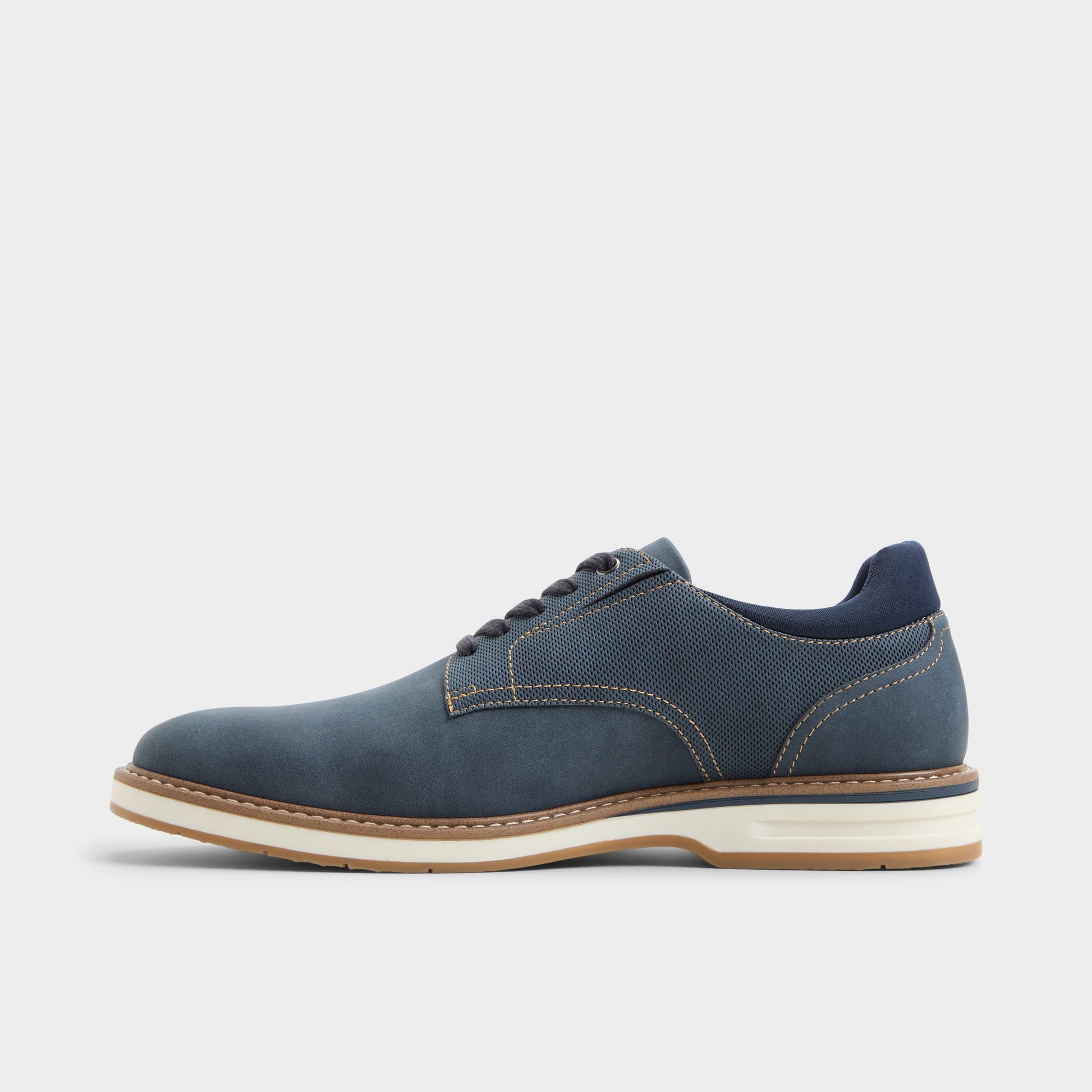 Side view of Navy Terrano Oxford shoe