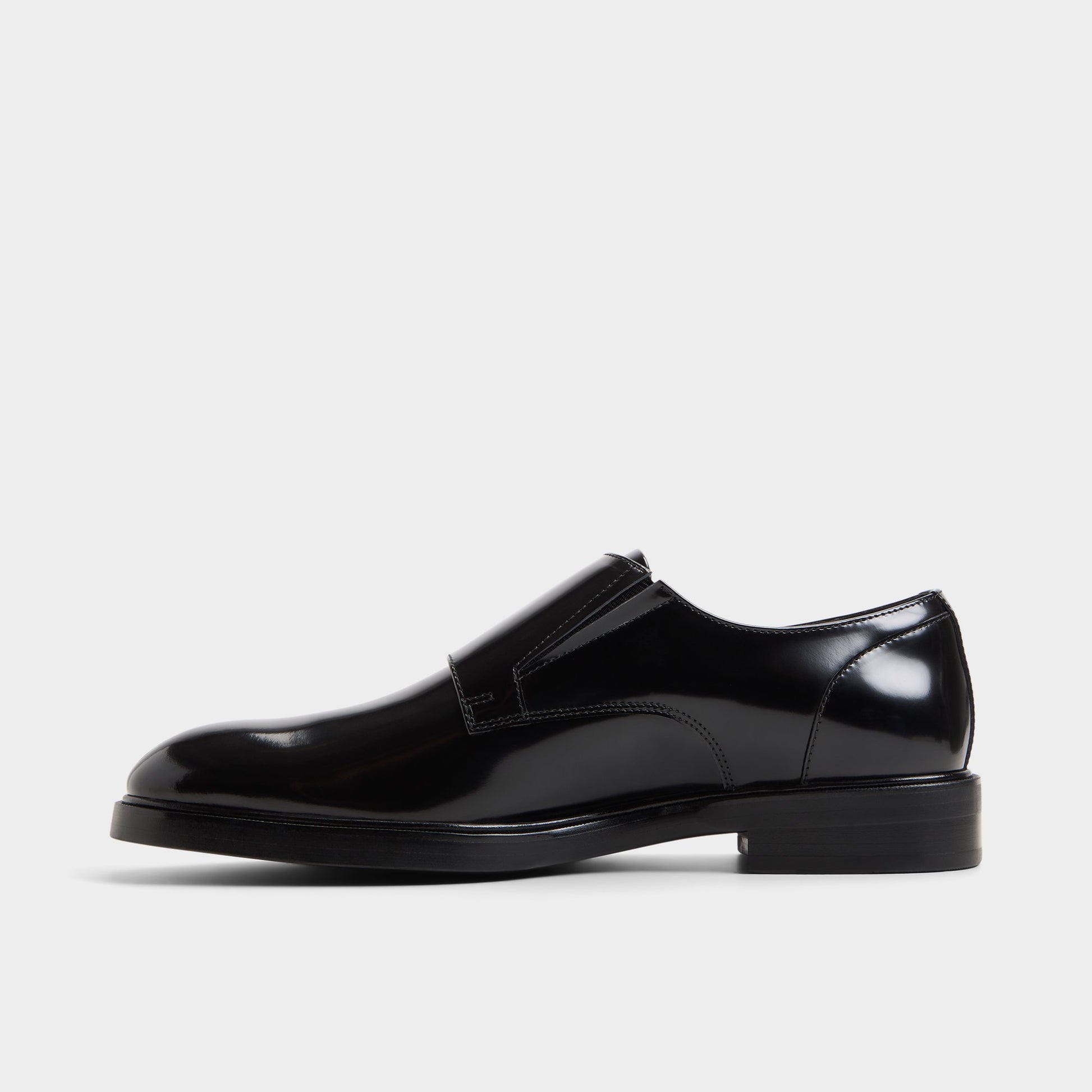 Side view of Black Lowry Monkstrap loafer