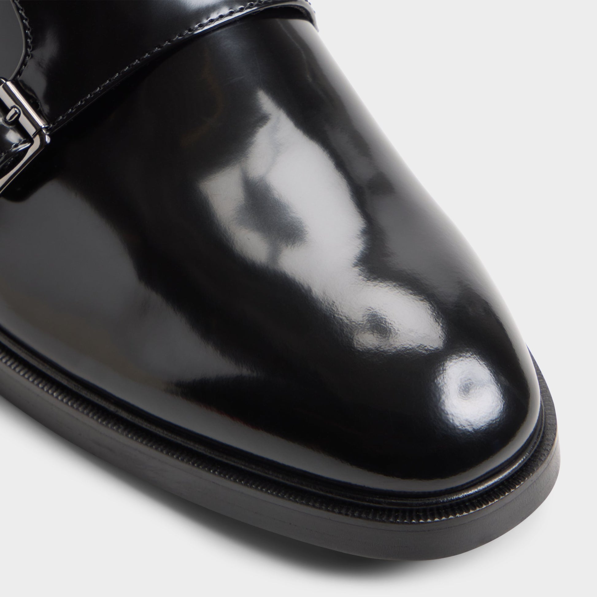 Close-up of the Black Lowry Monkstrap loafer