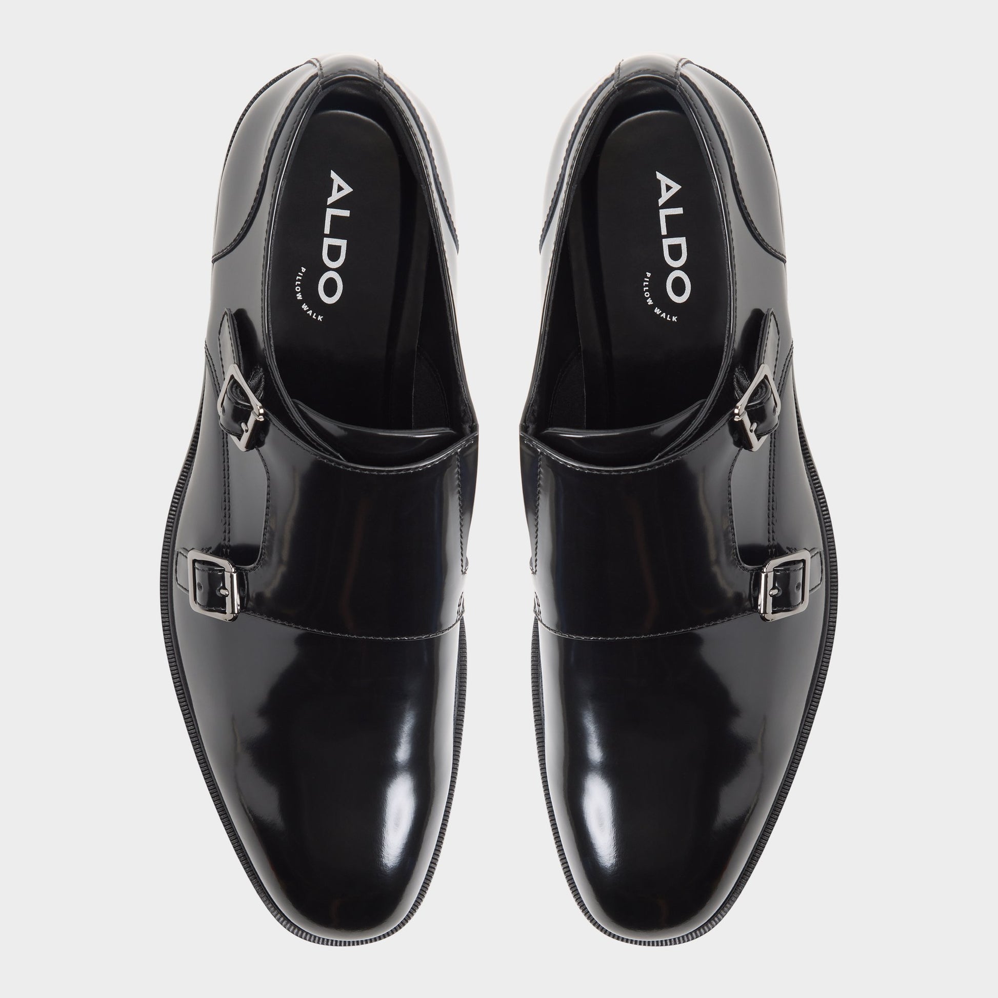 Top-down view of the Black Lowry Monkstrap loafer
