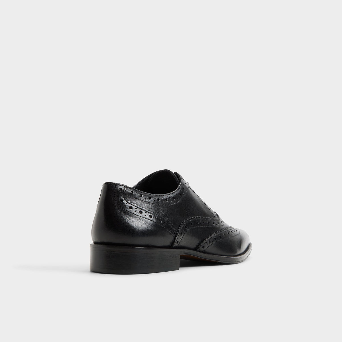 Three-quarter angle of Black Fillipo Brogue lace-up shoe's back side