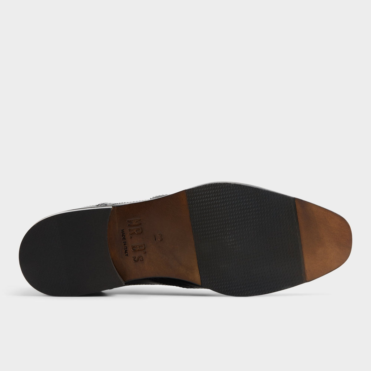 View of Black Fillipo Brogue lace-up shoe's sole