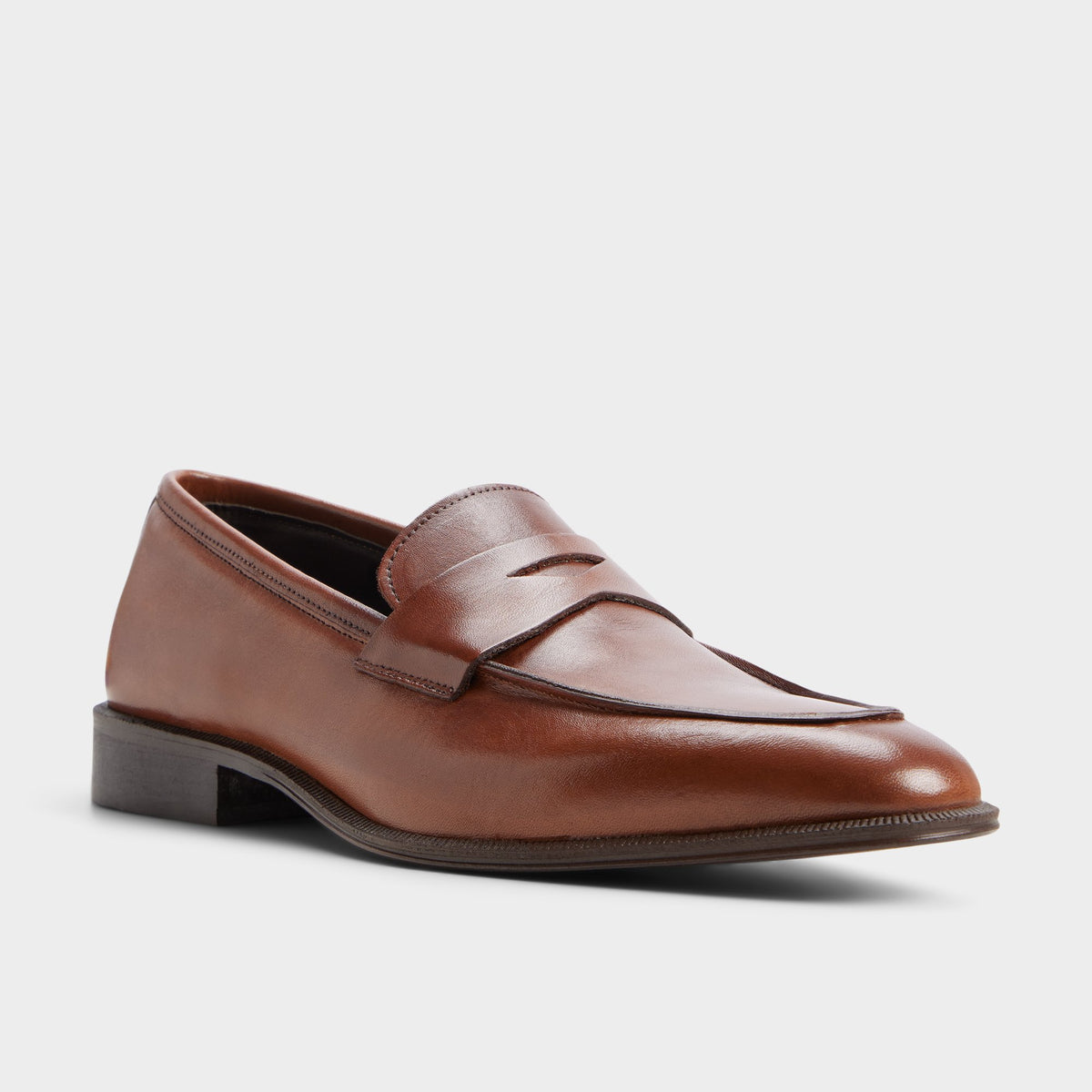 Three-quarter angle of Tan Davio Loafer's back side