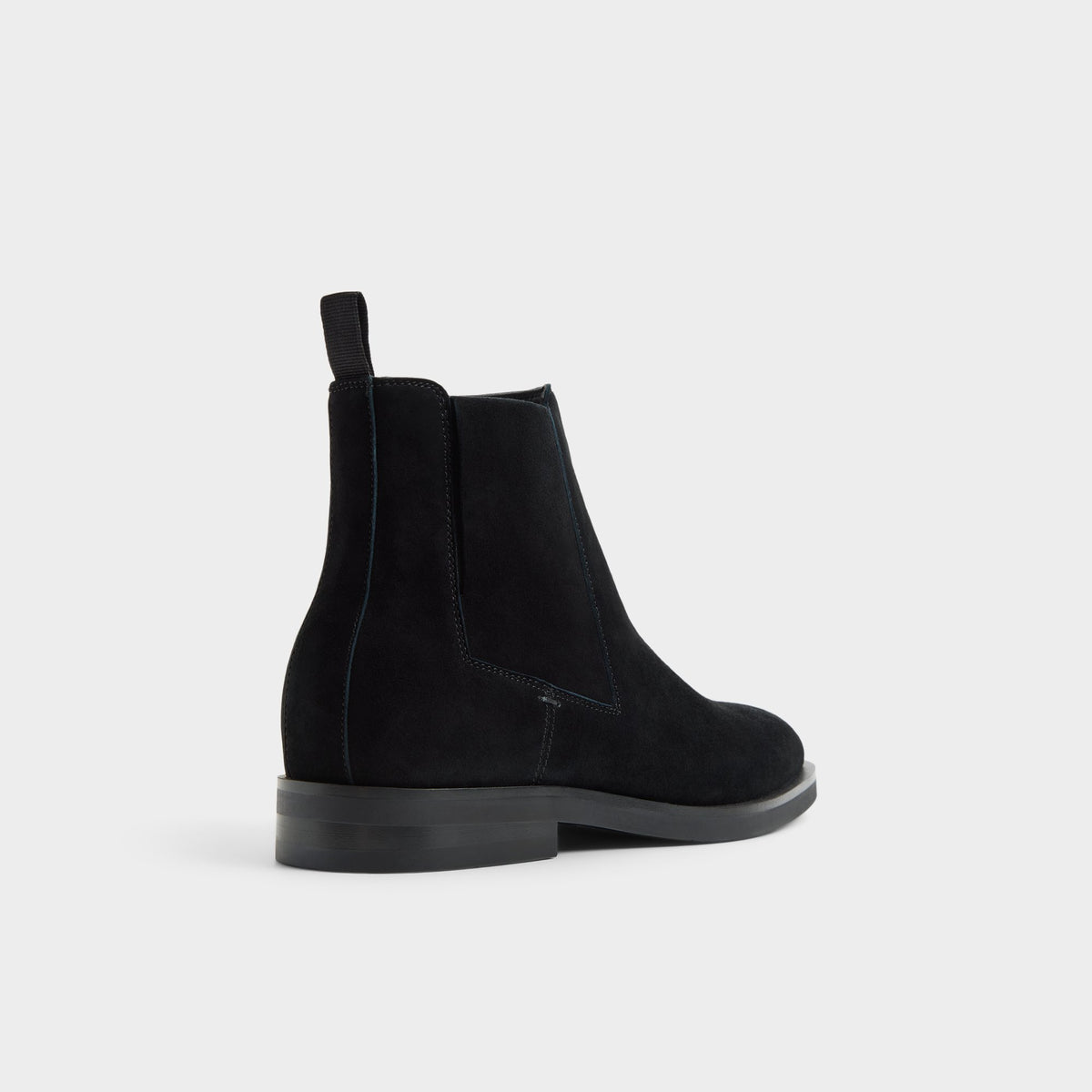 Three-quarter angle of Open black Mesar Chelsea boot's back side
