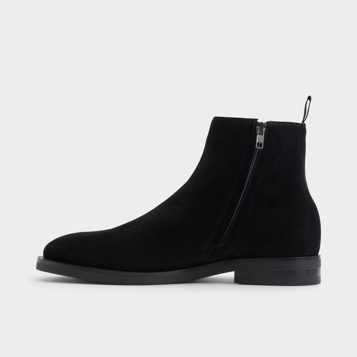 Side view of Open black Mesar Chelsea boot