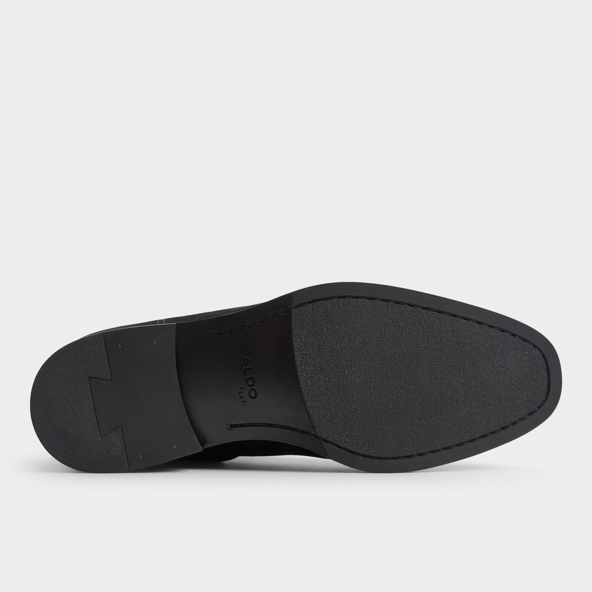 View of Open black Mesar Chelsea boot's sole