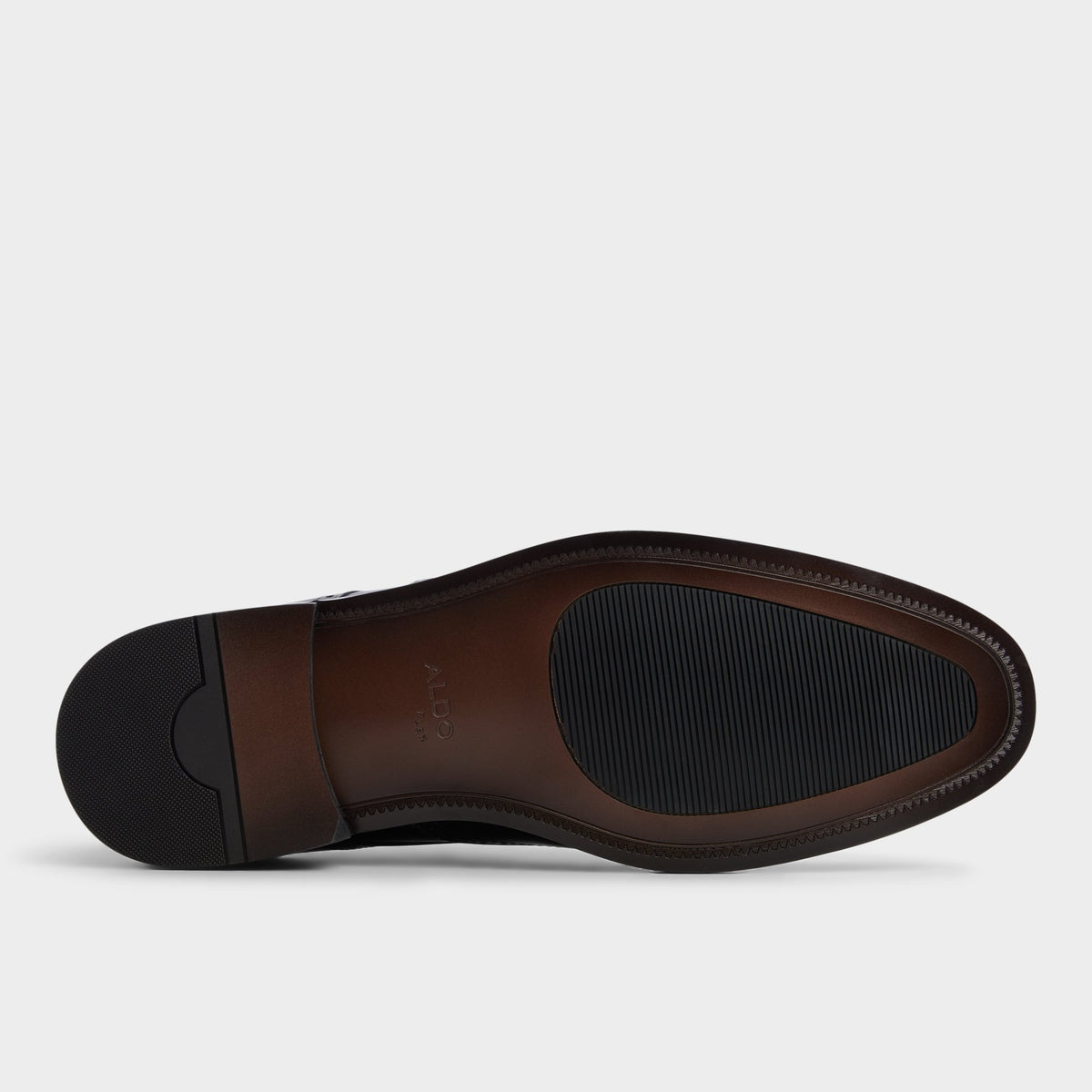 View of Black Valen Brogue lace-up shoe's sole