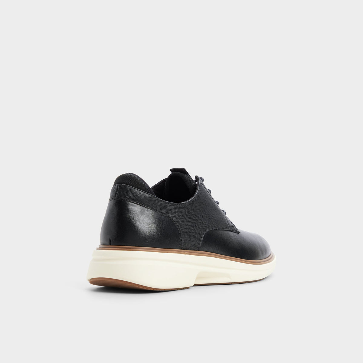 Three-quarter angle of Black Tadeo Oxford shoe's back side