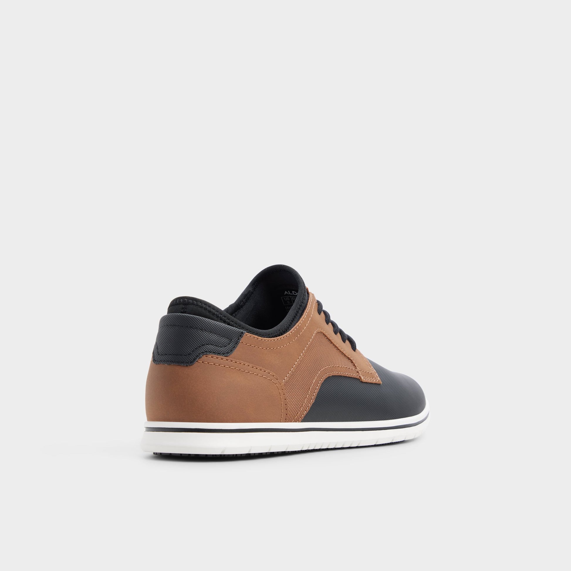Three-quarter angle of Tan multi Drymos Oxford shoe's back side