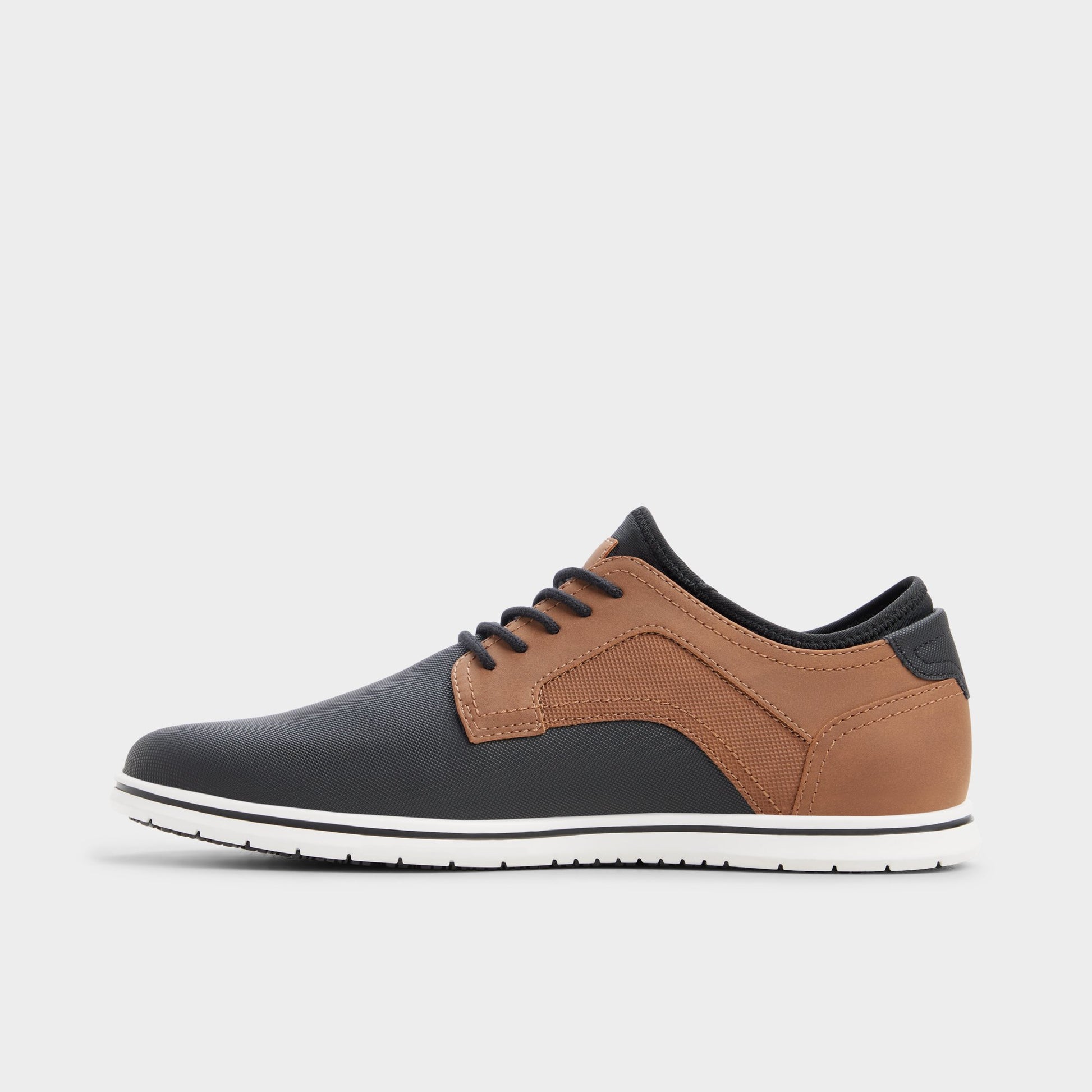 Side view of Tan multi Drymos Oxford shoe