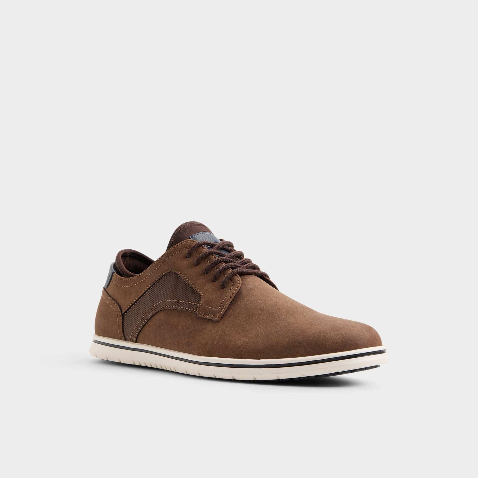 Three-quarter angle of Brown Drymos Oxford shoe's front side