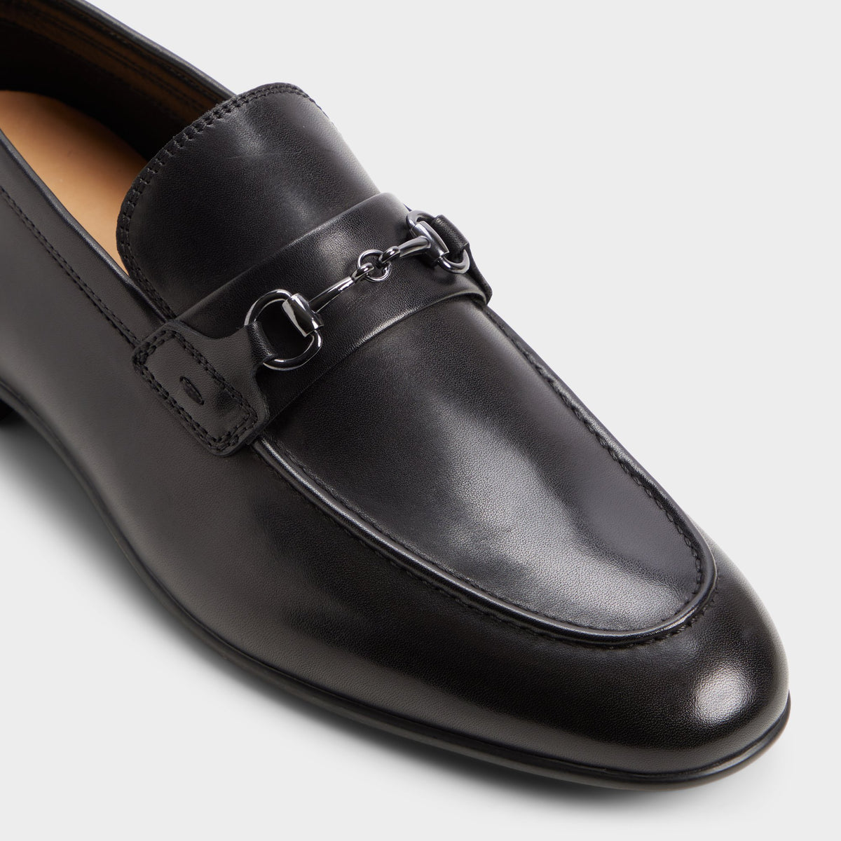 Three-quarter angle of Black Marvin Loafer's front side