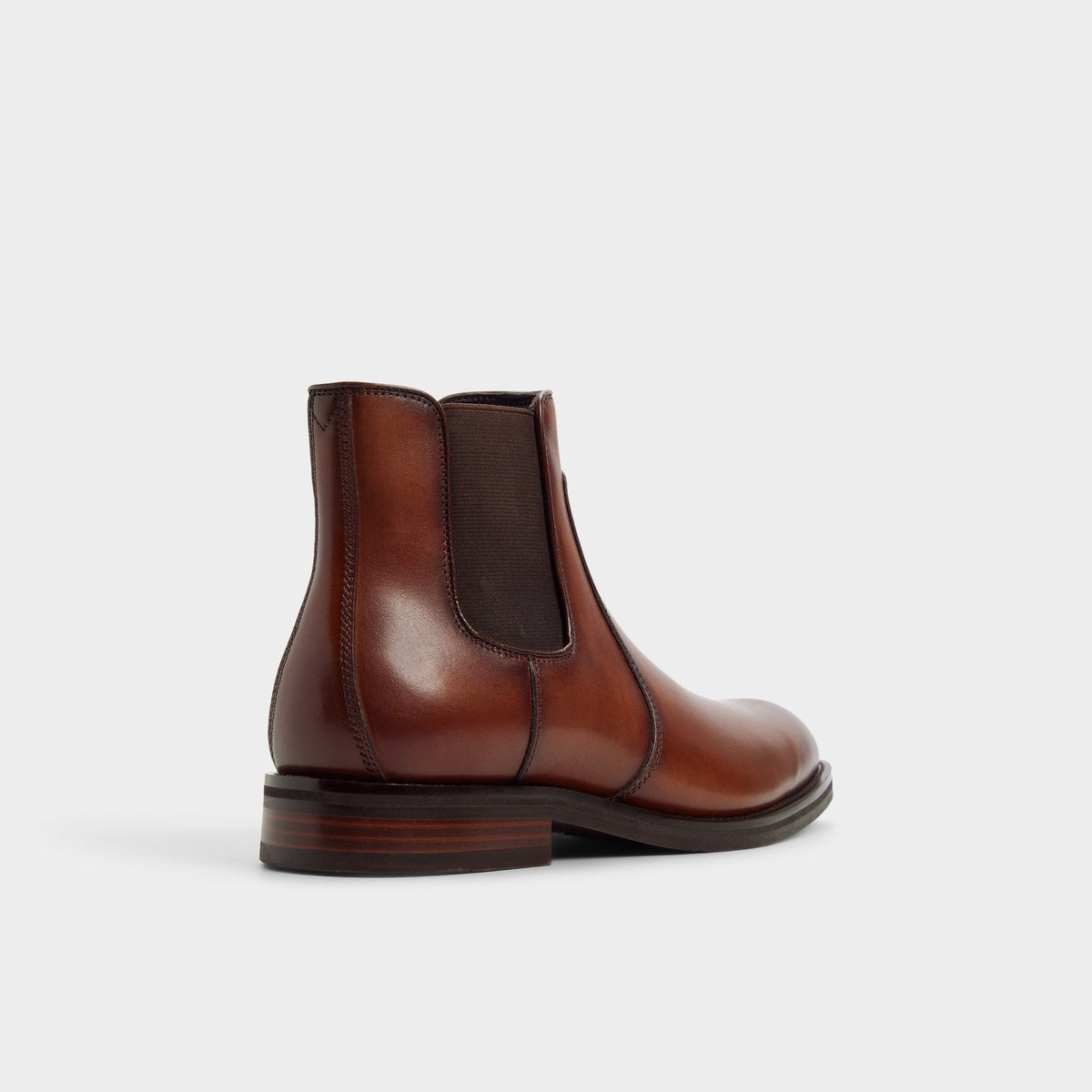 Three-quarter angle of Medium brown Bartell Chelsea boot's back side