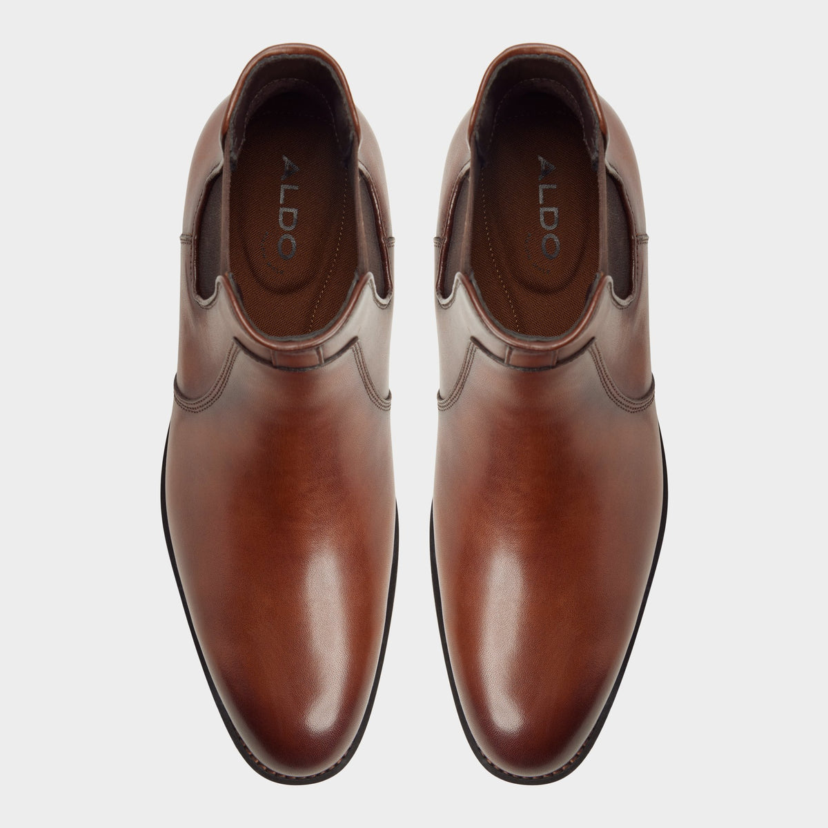 Top-down view of the Medium brown Bartell Chelsea boot