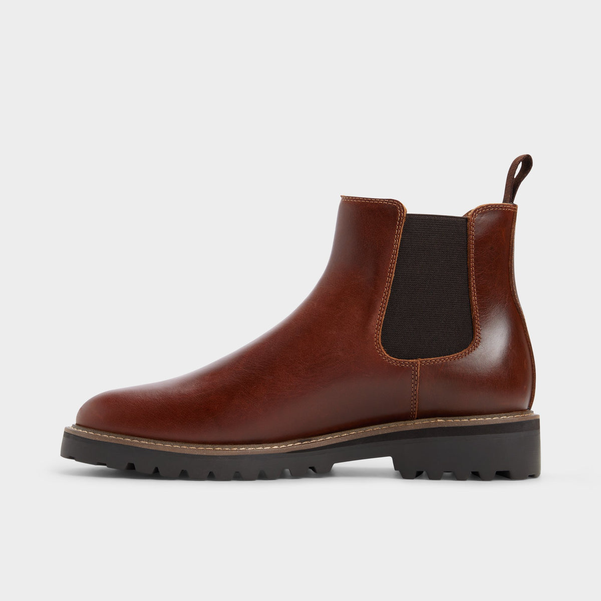 Side view of Tan Hayton Chelsea boot