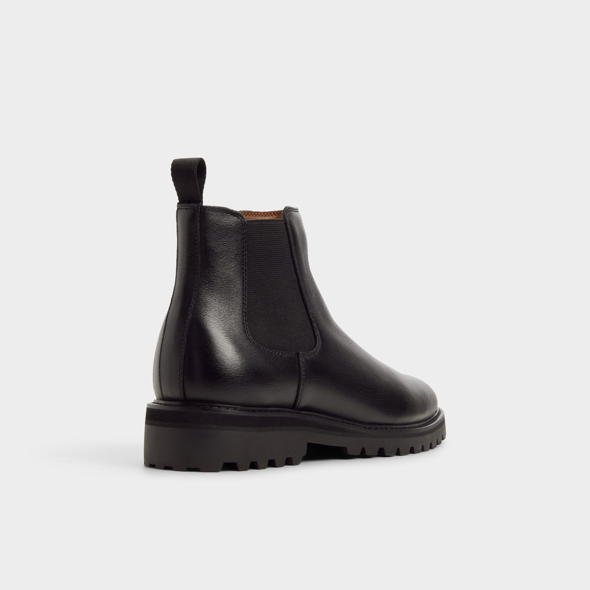 Three-quarter angle of Black Hayton Chelsea boot's back side