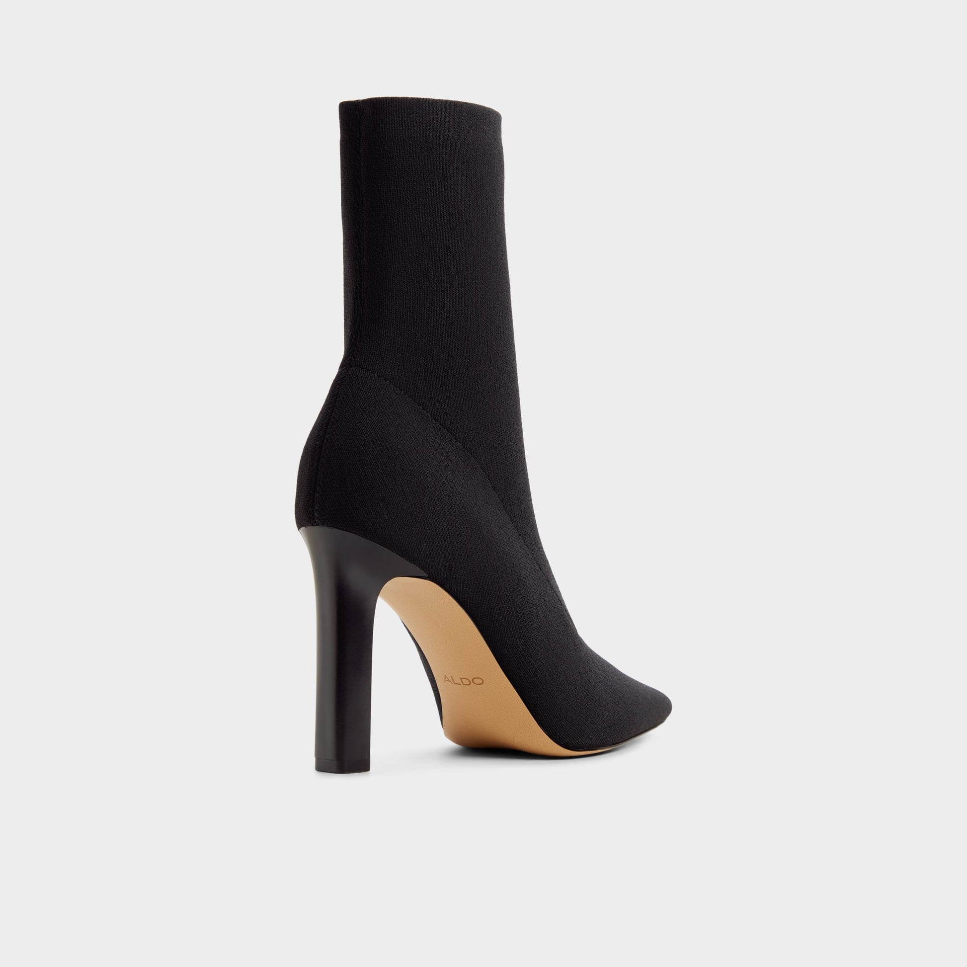 Three-quarter angle of Black Leiani Ankle boot's back side