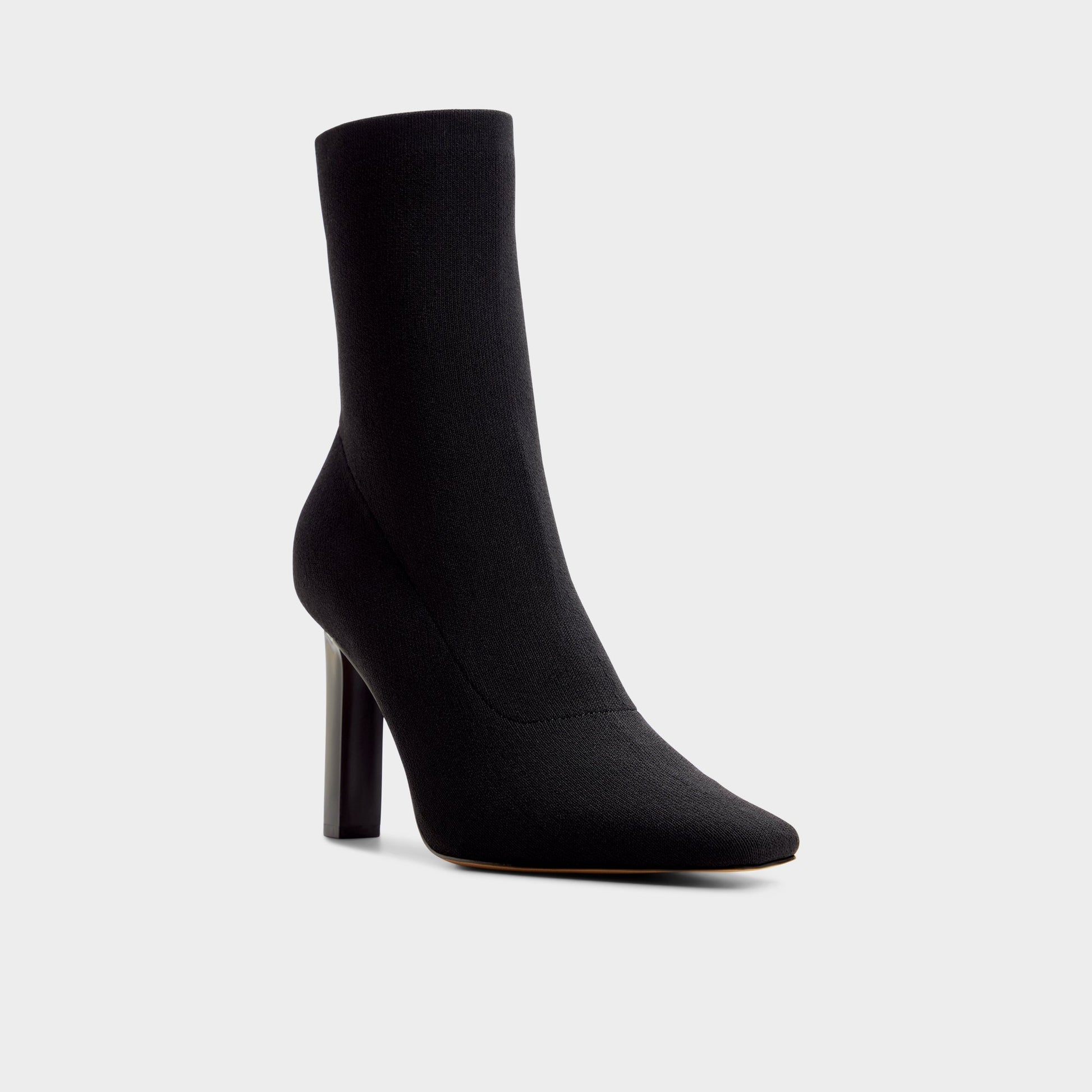 Three-quarter angle of Black Leiani Ankle boot's front side