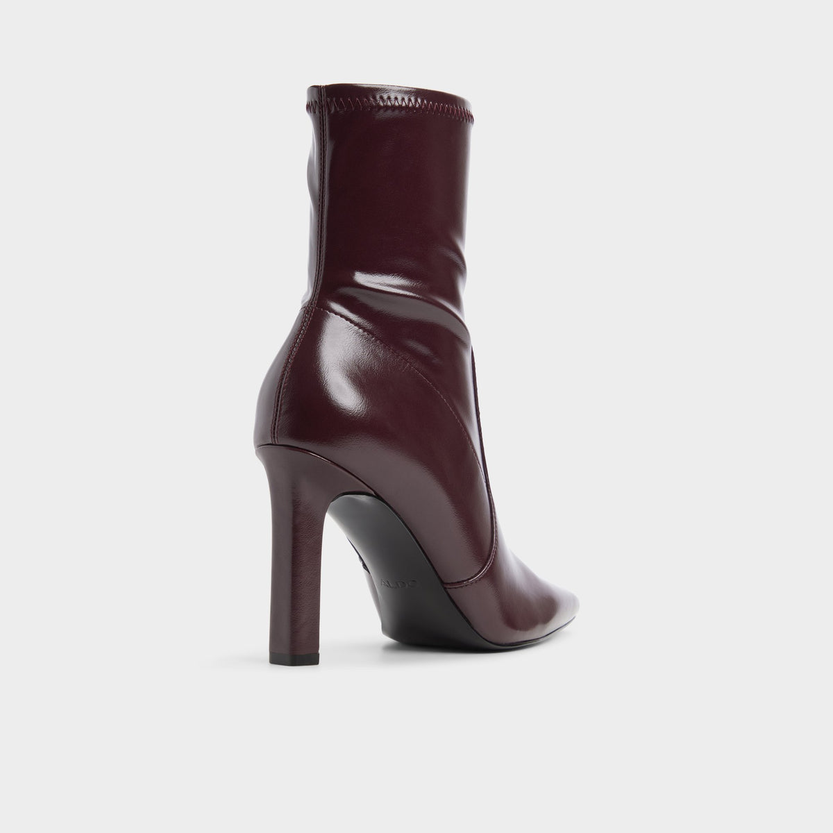 Three-quarter angle of Burgundy Leianna Ankle boot's back side