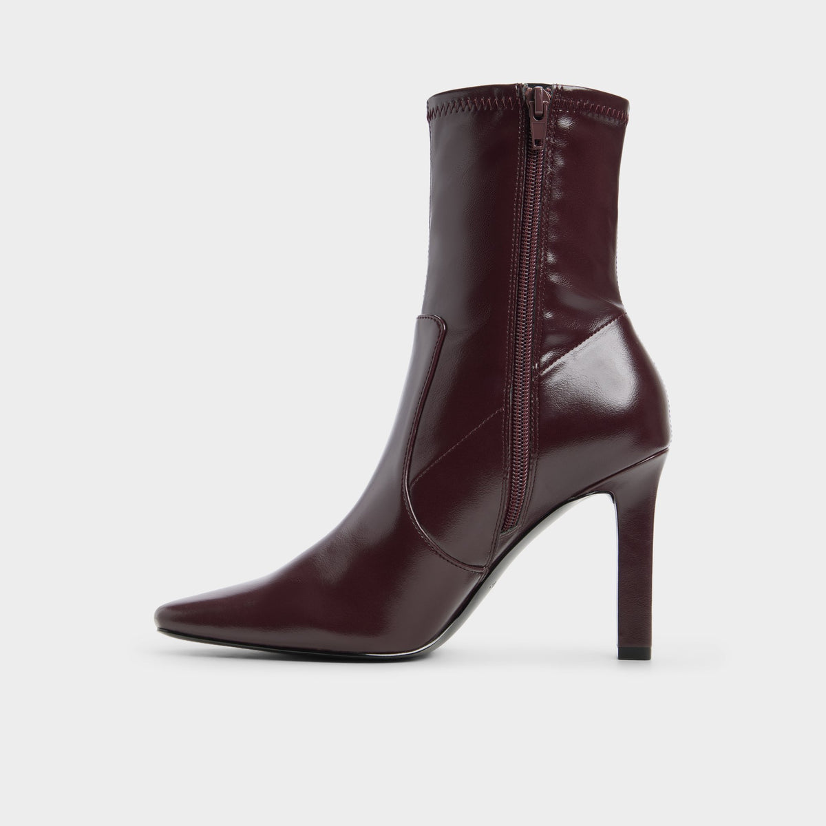 Side view of Burgundy Leianna Ankle boot