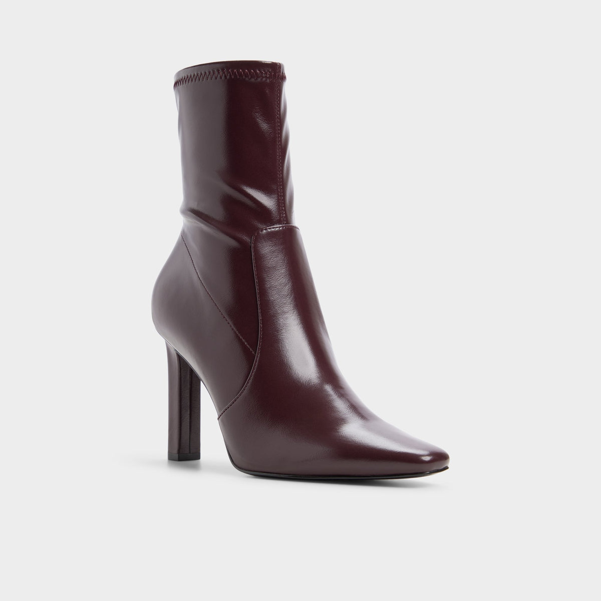 Three-quarter angle of Burgundy Leianna Ankle boot's front side