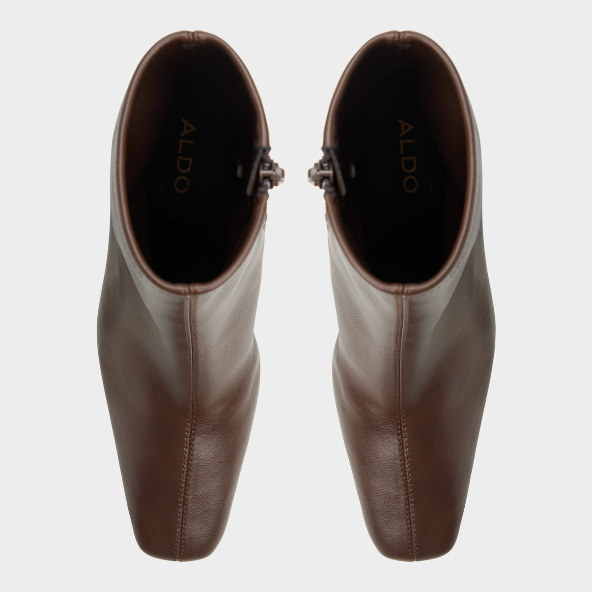 Top-down view of the Dark brown Cybele Block heel ankle boot