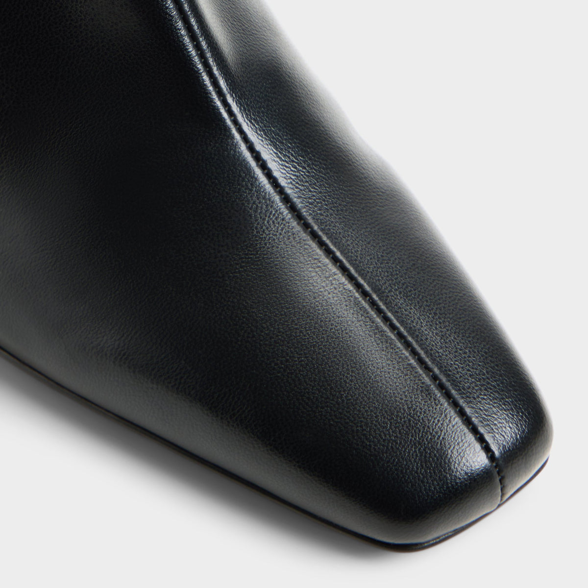 Close-up of the Black Kayia Block heel ankle boot