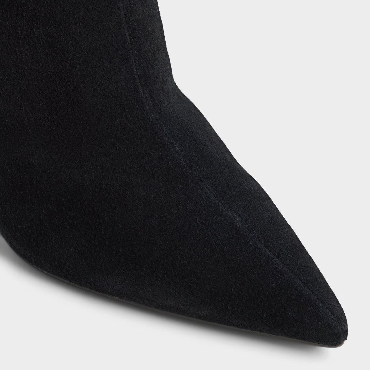 Close-up of the Other black Kimmia Stiletto heel knee-high boot