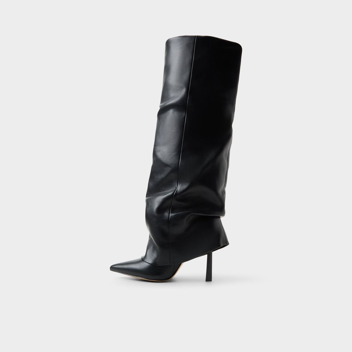 Side view of Other black Enalavia Stiletto heel knee-high boot