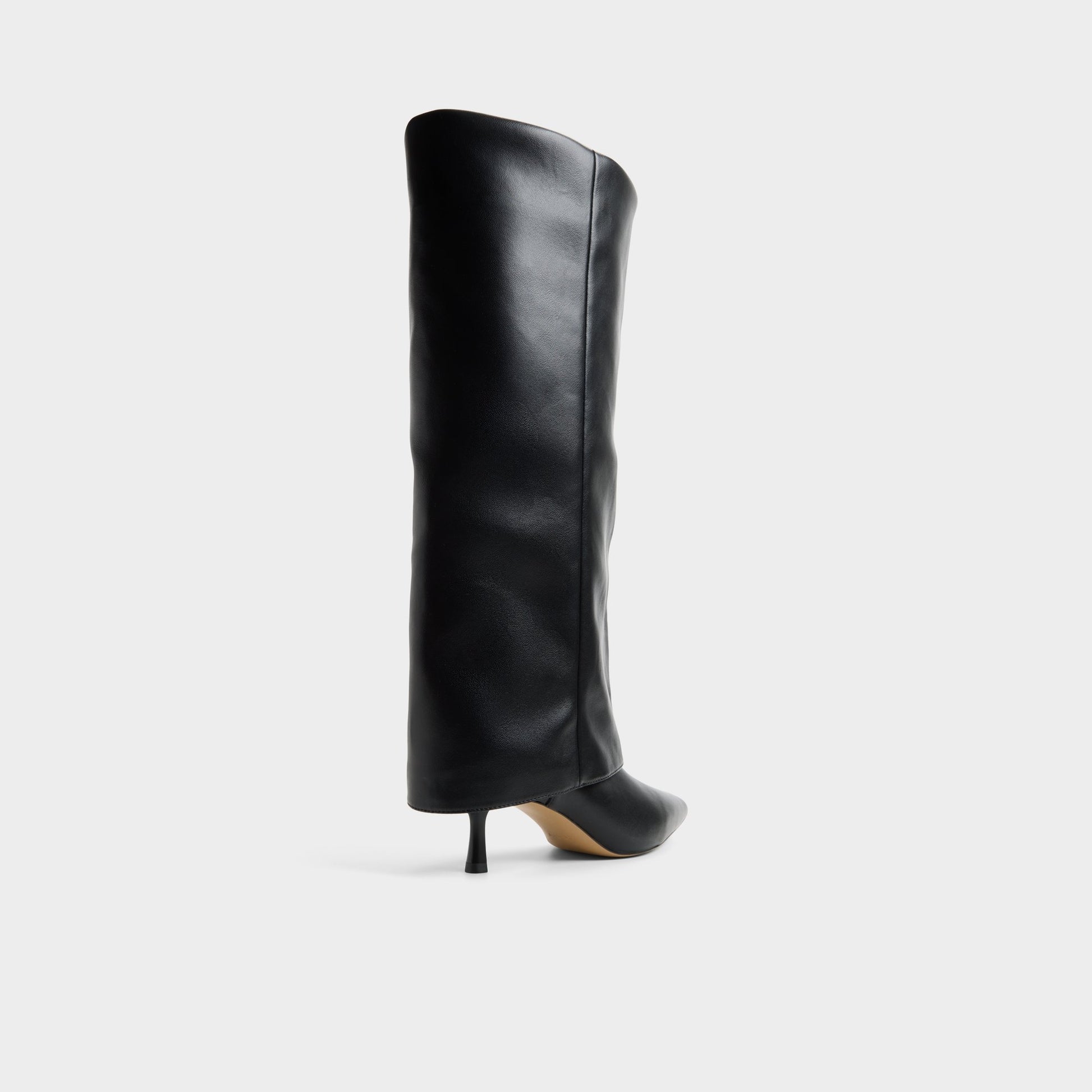 Three-quarter angle of Black Aseader-wc Stiletto heel knee-high boot's back side
