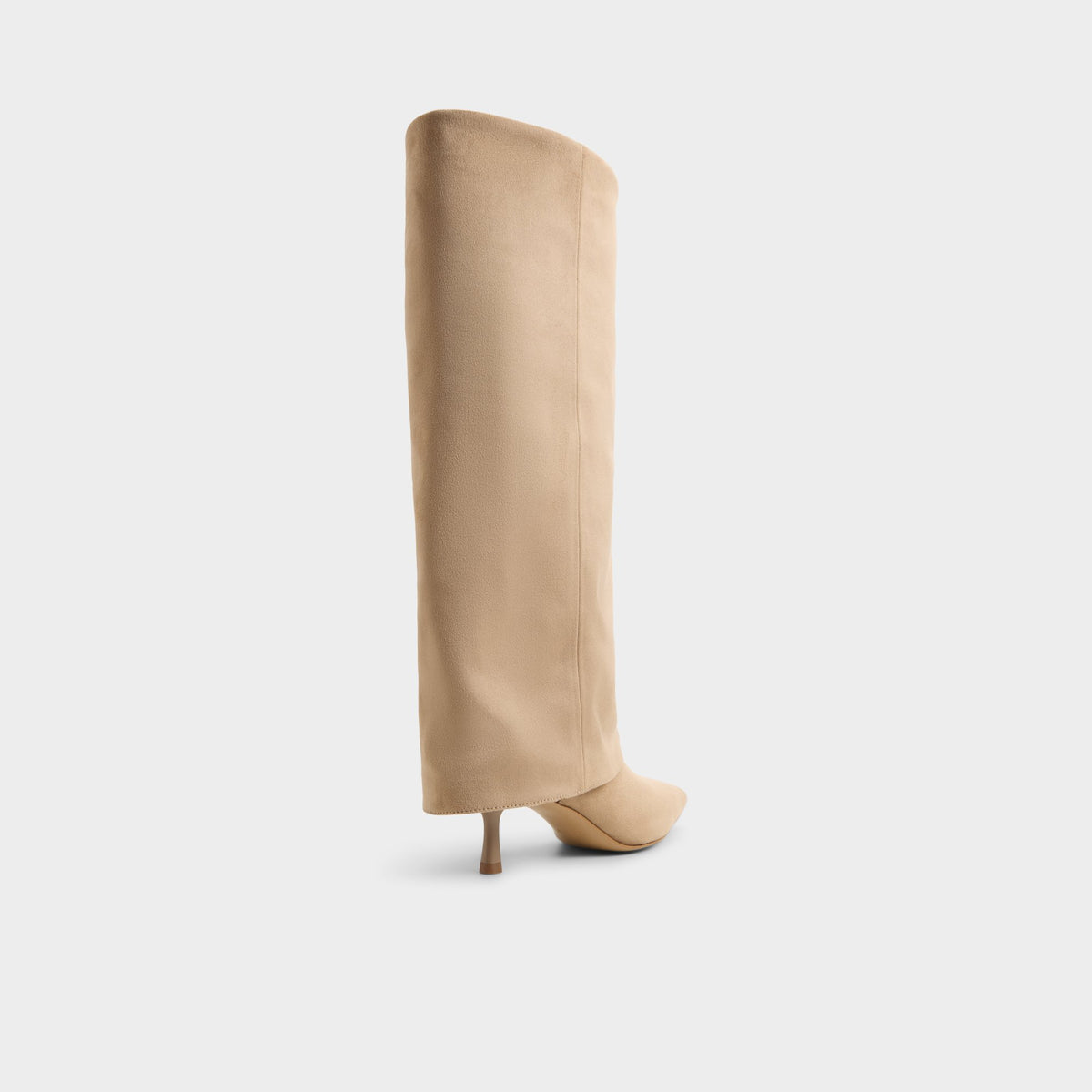 Angle de trois quarts de l'arrière de Taupe Aseader-wc Botte haute à mollet ample