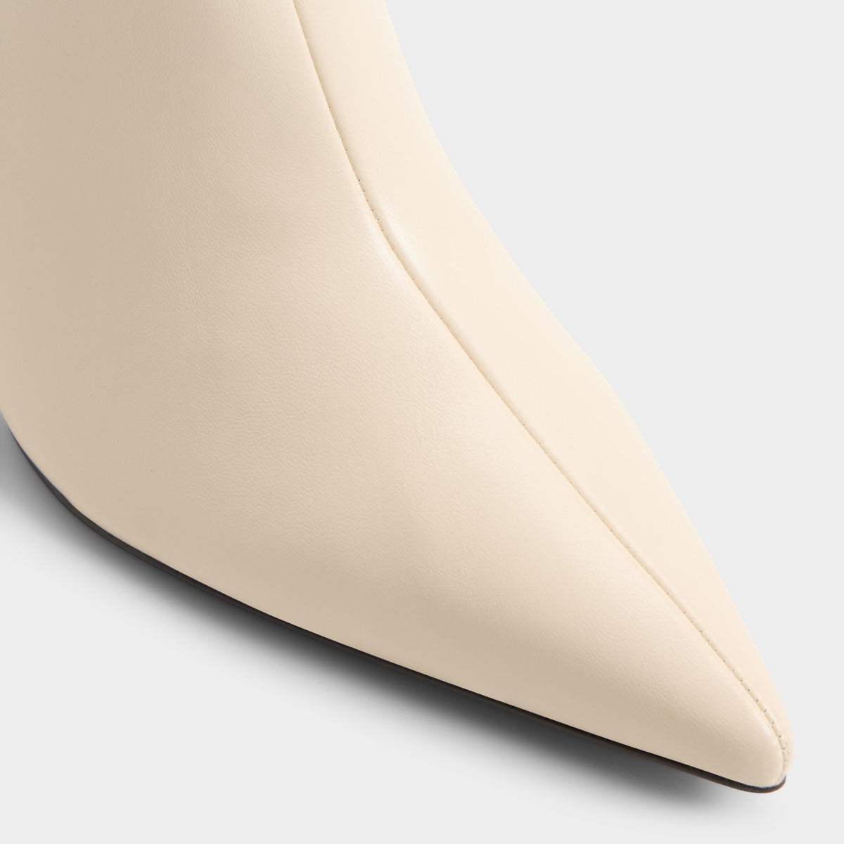 Close-up of the Cream Dahlyaa Stiletto heel ankle boot