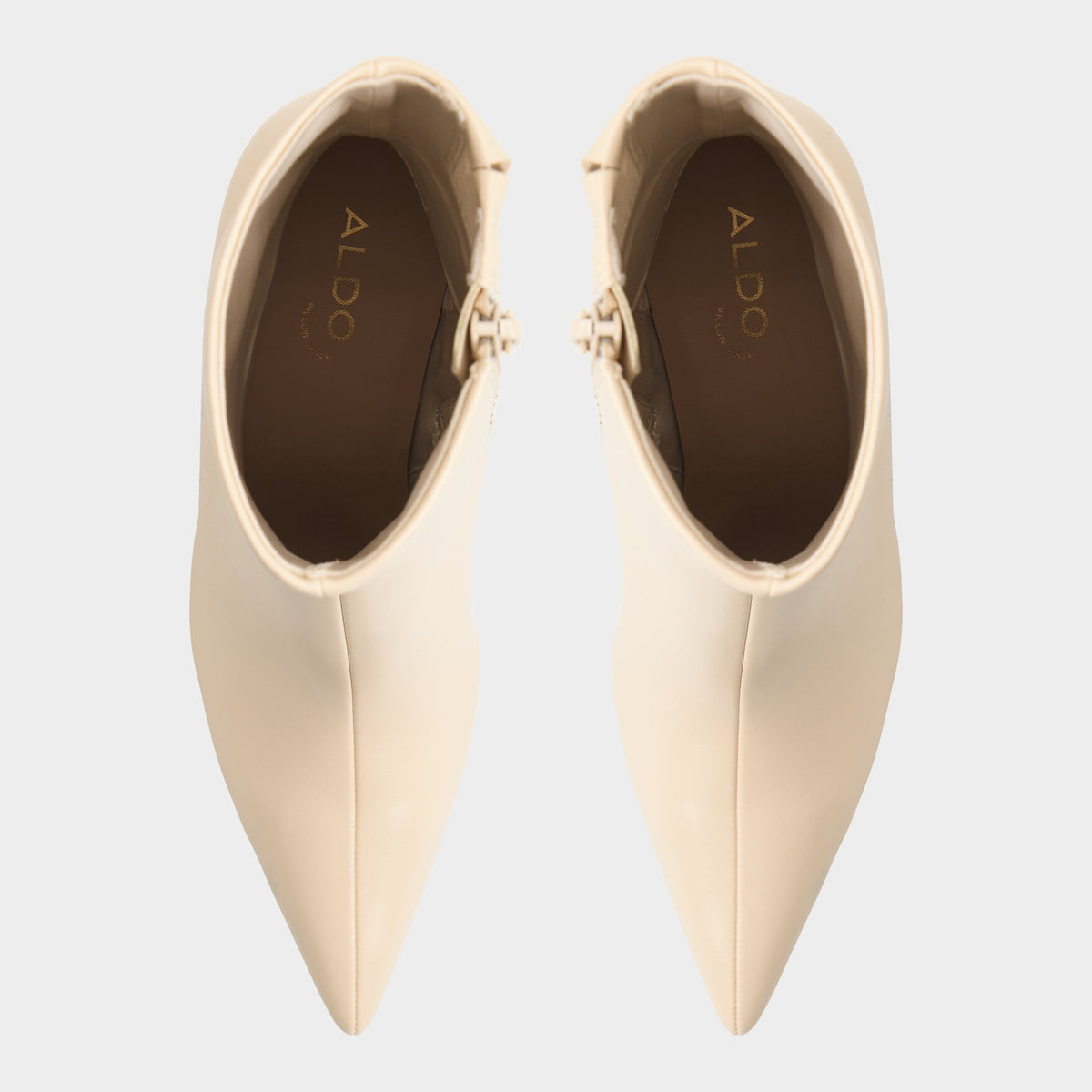 Top-down view of the Cream Dahlyaa Stiletto heel ankle boot