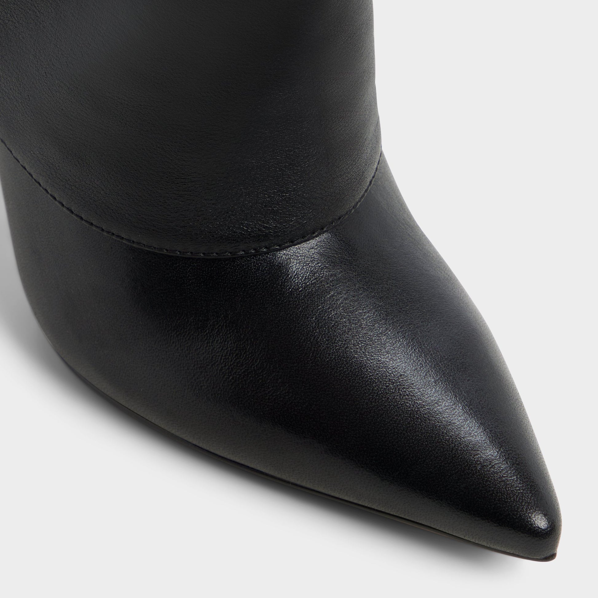 Close-up of the Black Lenoria-wc Stiletto heel knee-high boot