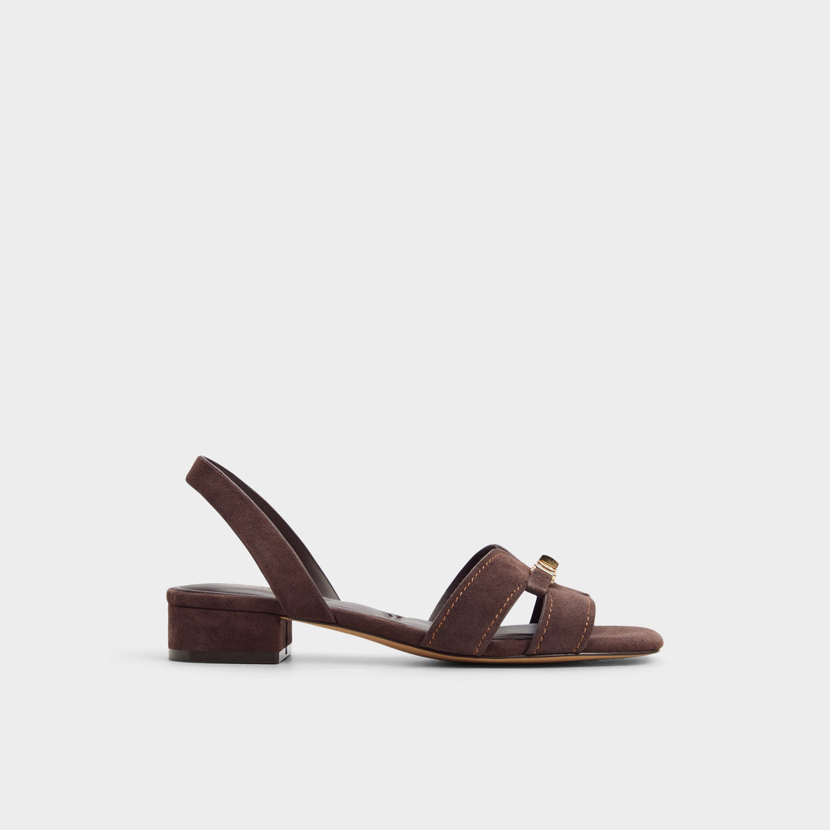 Main View of Dark brown Javamina Sling back heeled sandal for Womens