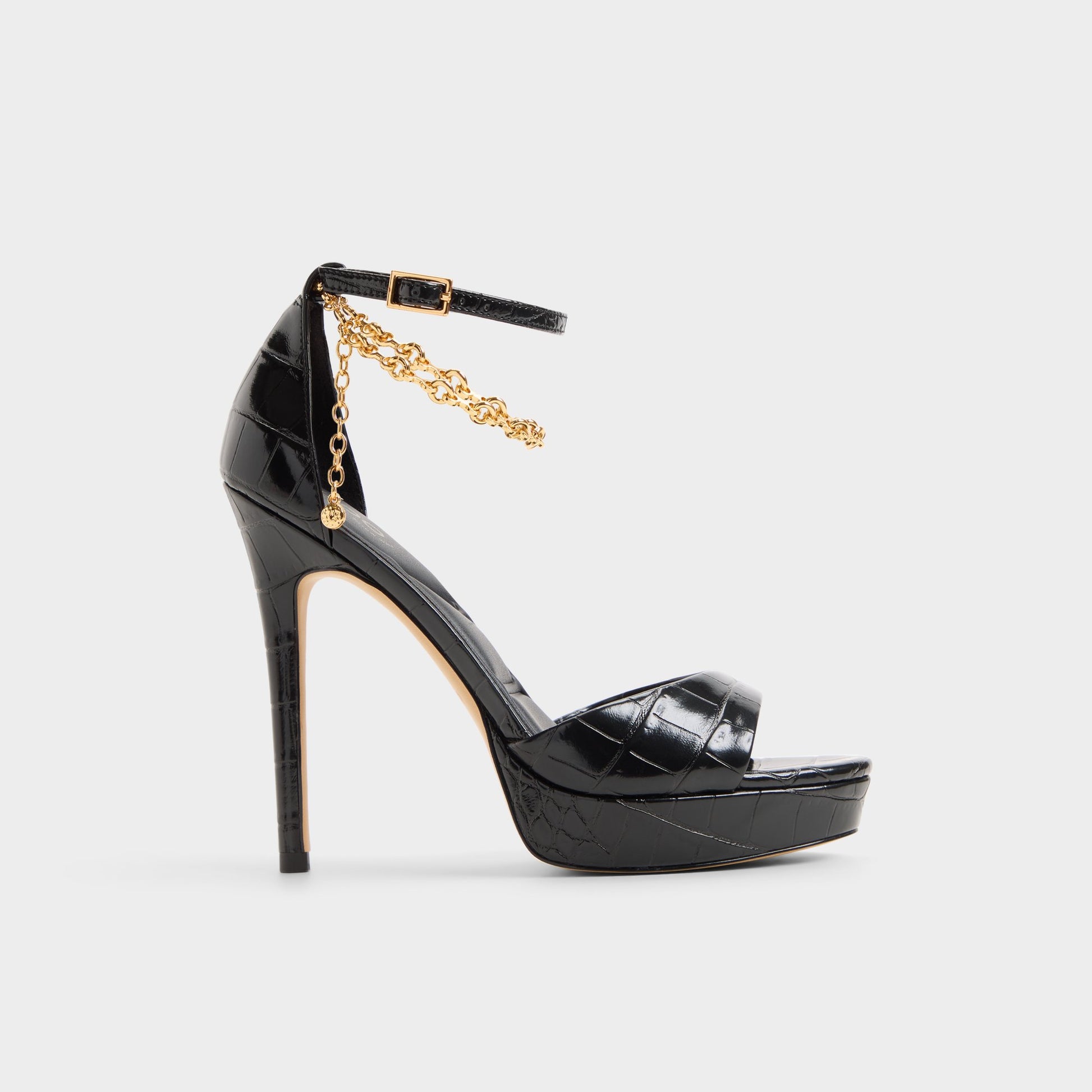 Main View of Black/black Afumeth Strappy heeled sandal for Womens