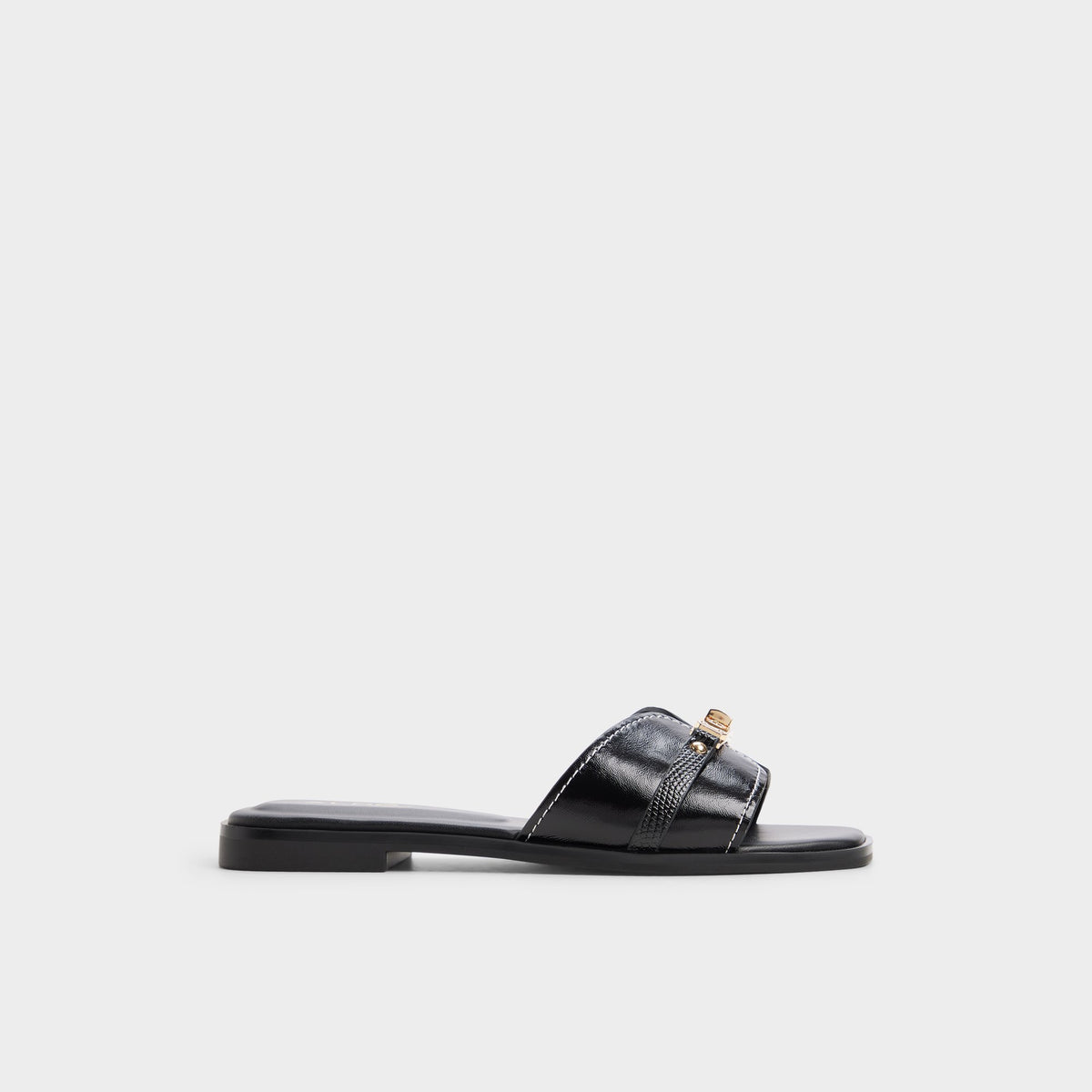 Main View of Black Francea Slide sandal for Womens