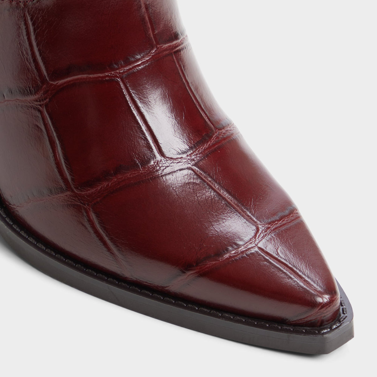 Close-up of the Dark brown Dixy Western over-the-knee boot