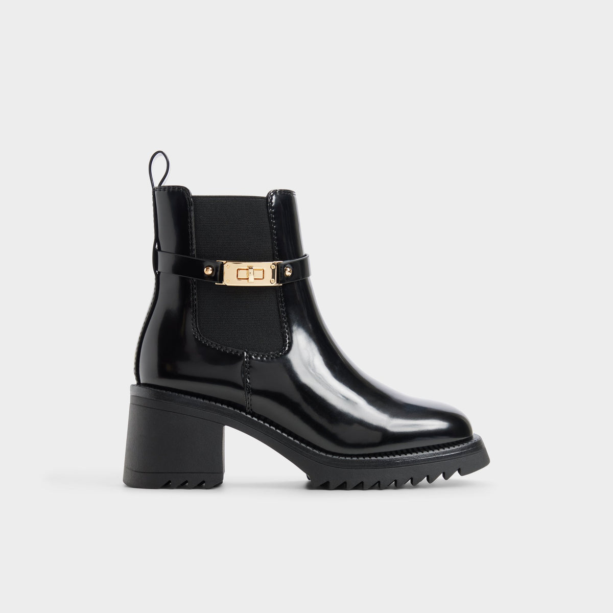 Main View of Black Anneissa Lug sole hiking boot for Womens