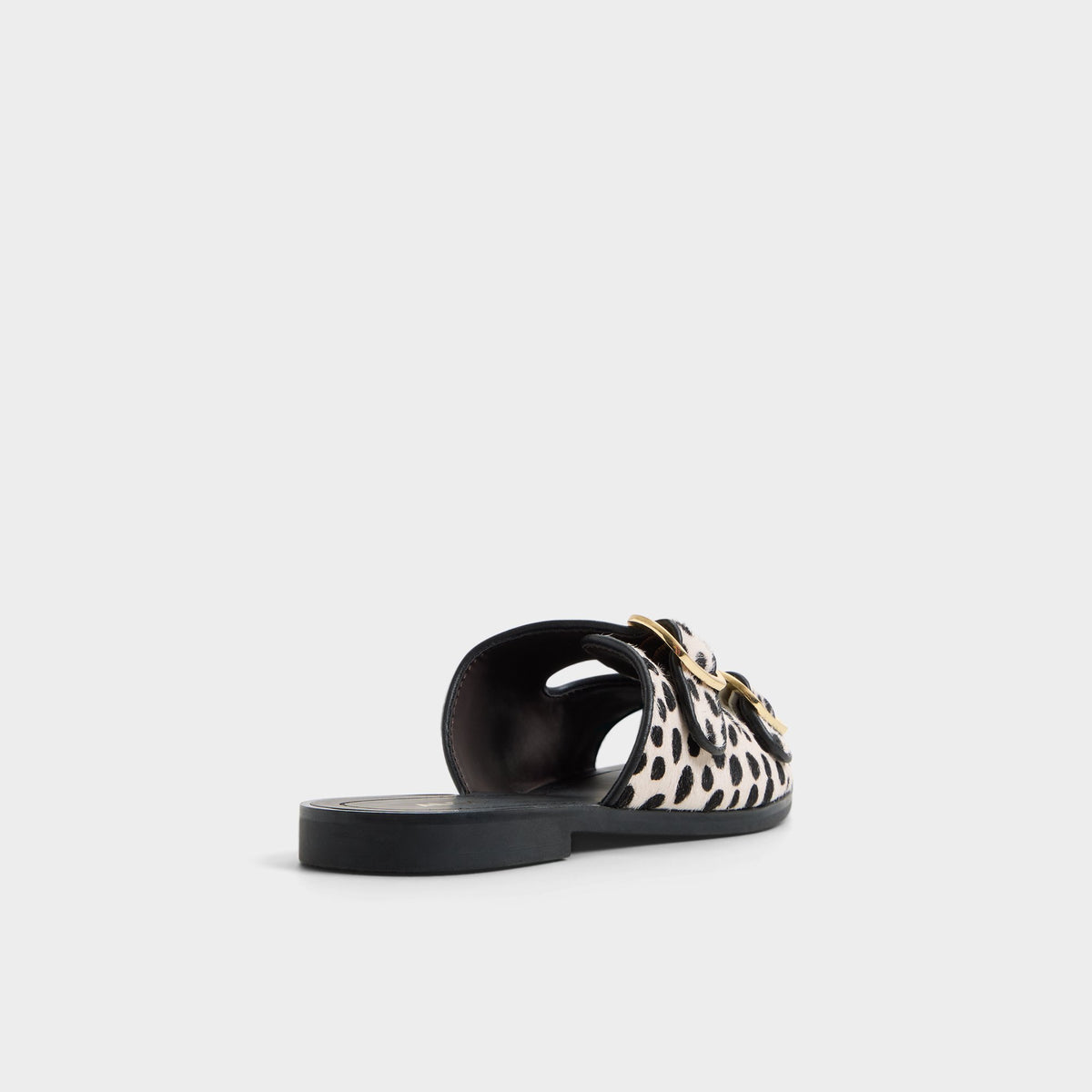 Three-quarter angle of Cream multi Oria Slide sandal's back side