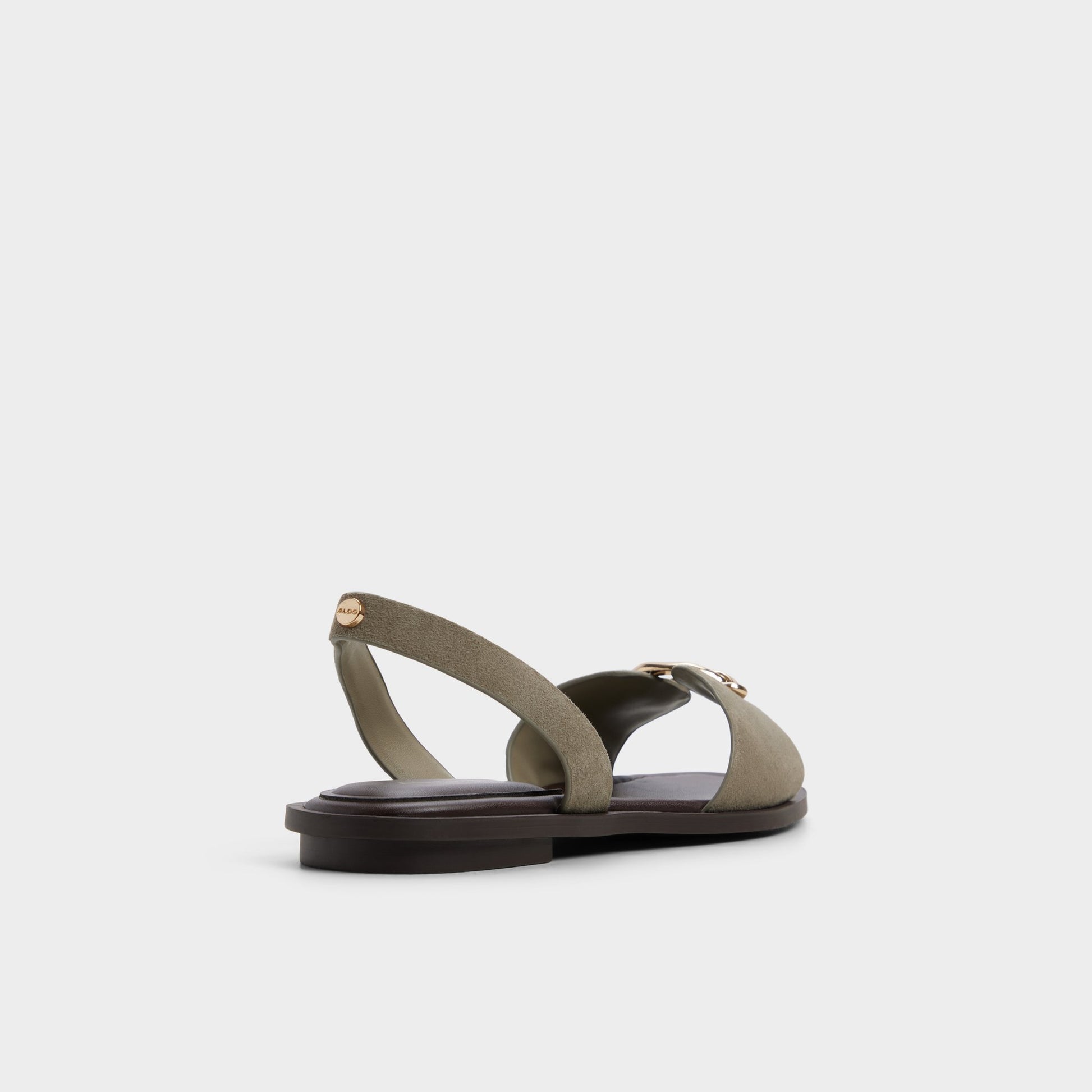 Three-quarter angle of Other green Calelian Flat sandal's back side