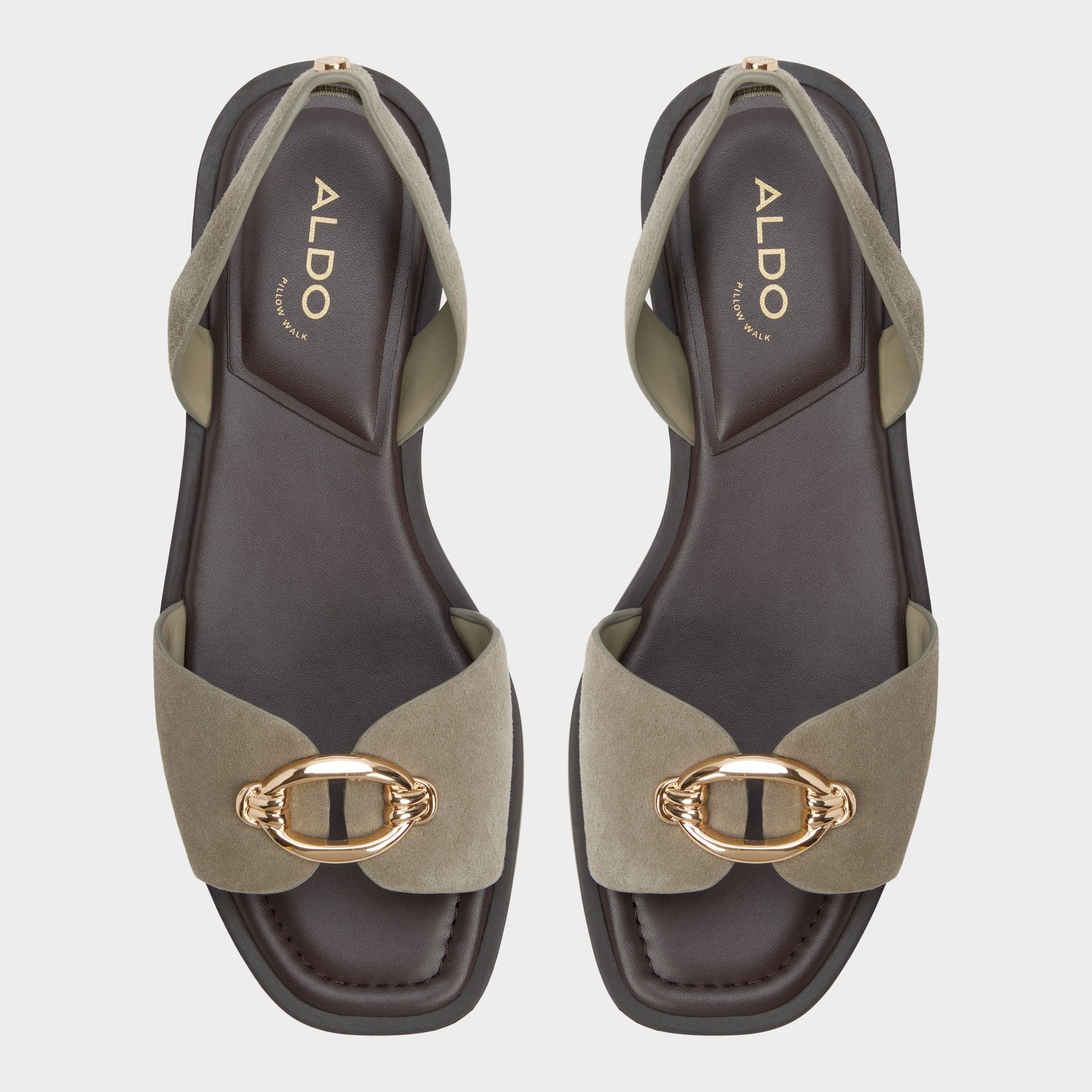 Top-down view of the Other green Calelian Flat sandal