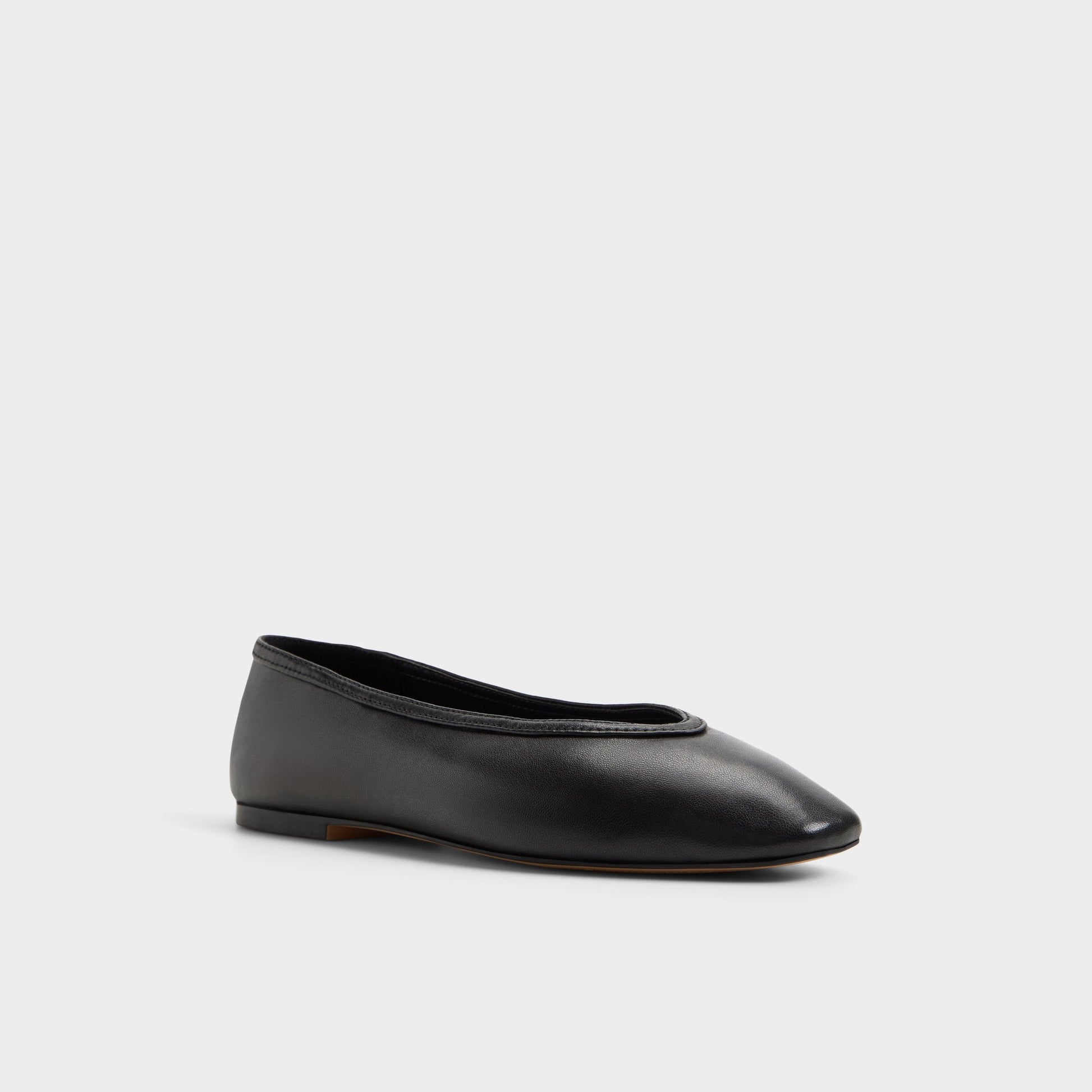 Three-quarter angle of Black Ayrah Ballerina's front side