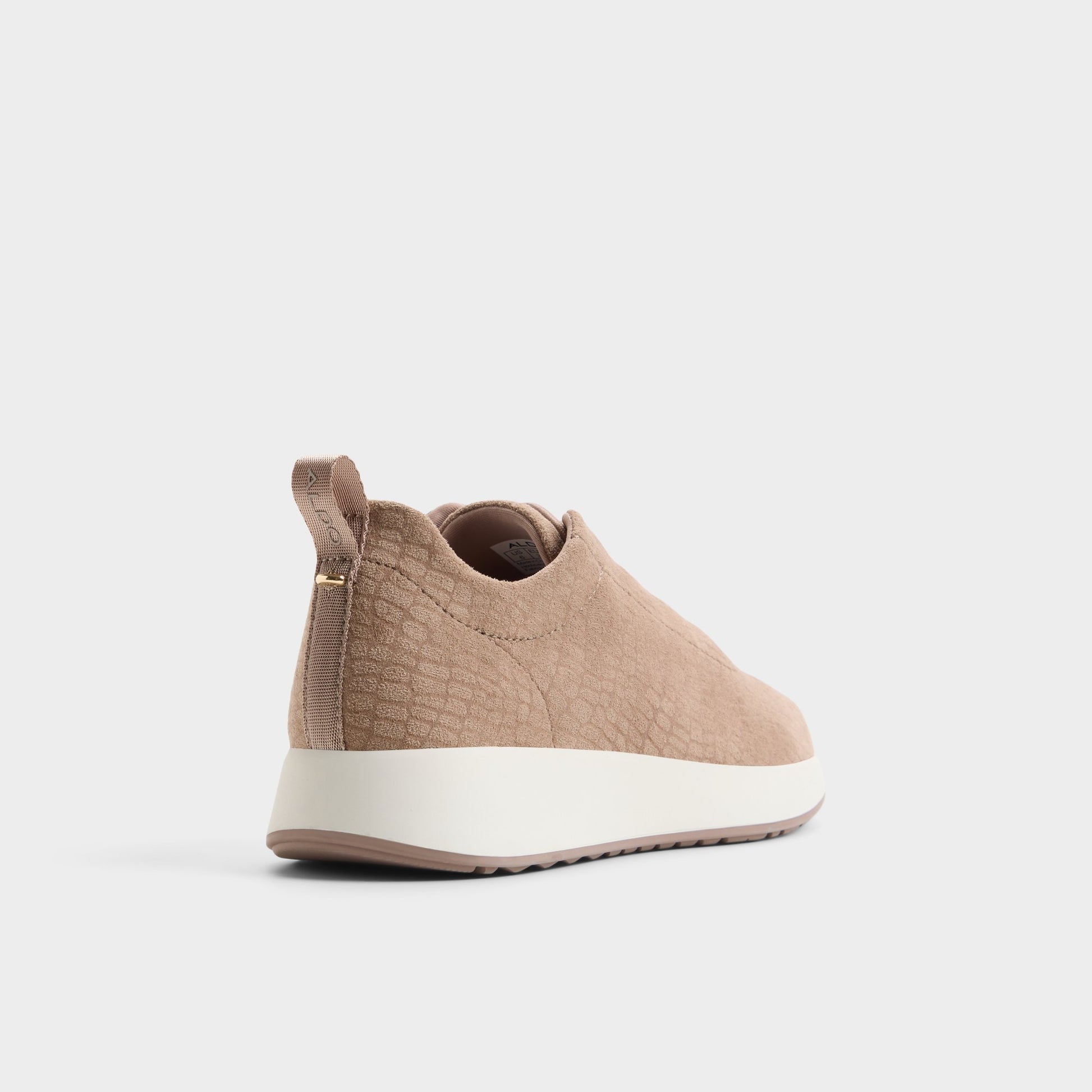 Three-quarter angle of Taupe Brier Sneaker's back side